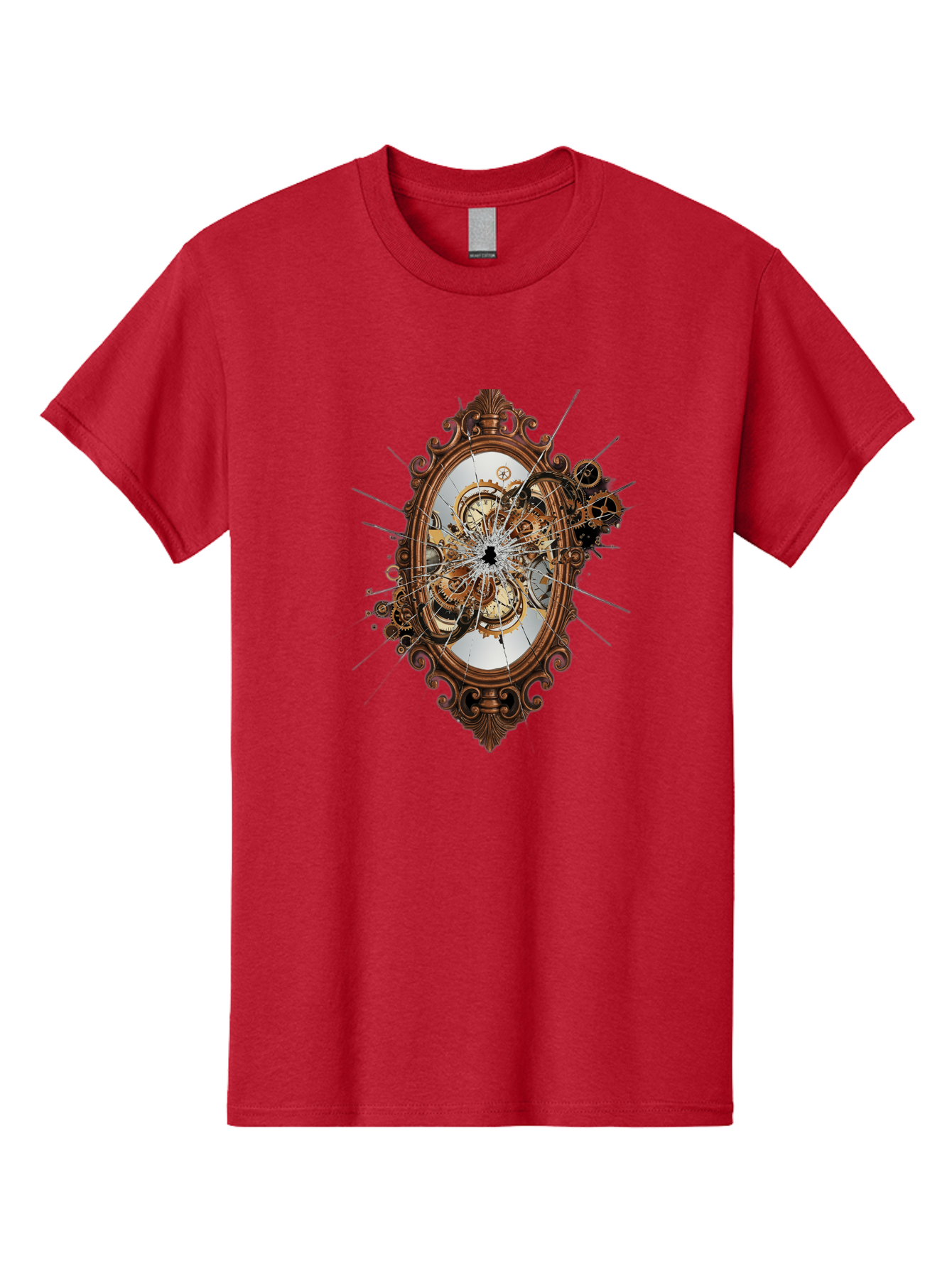 Broken-Clock-Mirror Men'S Graphic Tee, 100% Cotton, Comfortable Casual Summer Wear, Machine Washable, Vintage Camera, Old Camera, Antique Camera, Black Camera, Classic Photography, Photography Equipment, Nostalgic Device, Film Camera, Bak120