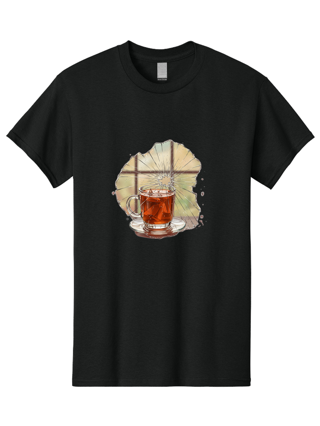 Broken-Glass-Tea Men'S Graphic Tee, 100% Cotton, Comfortable Casual Summer Wear, Machine Washable, Vintage Camera, Old Camera, Antique Camera, Black Camera, Classic Photography, Photography Equipment, Nostalgic Device, Film Camera, Camera Art Bak121