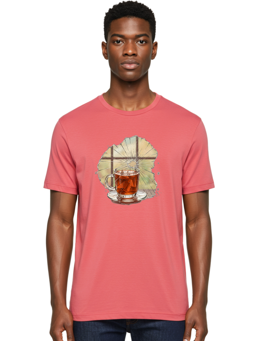 Broken-Glass-Tea Men'S Graphic Tee, 100% Cotton, Comfortable Casual Summer Wear, Machine Washable, Vintage Camera, Old Camera, Antique Camera, Black Camera, Classic Photography, Photography Equipment, Nostalgic Device, Film Camera, Camera Art Bak121