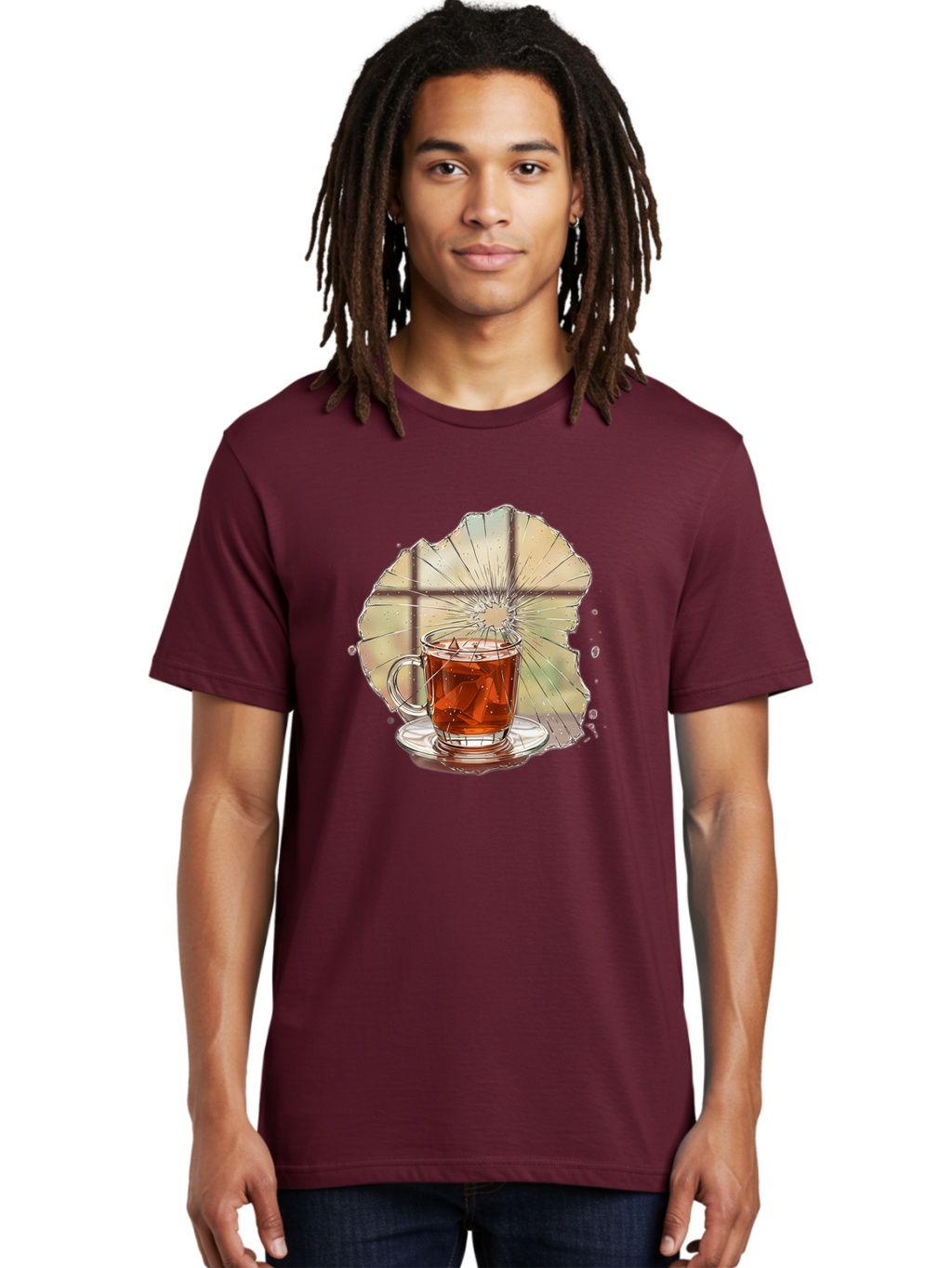 Broken-Glass-Tea Men'S Graphic Tee, 100% Cotton, Comfortable Casual Summer Wear, Machine Washable, Vintage Camera, Old Camera, Antique Camera, Black Camera, Classic Photography, Photography Equipment, Nostalgic Device, Film Camera, Camera Art Bak121
