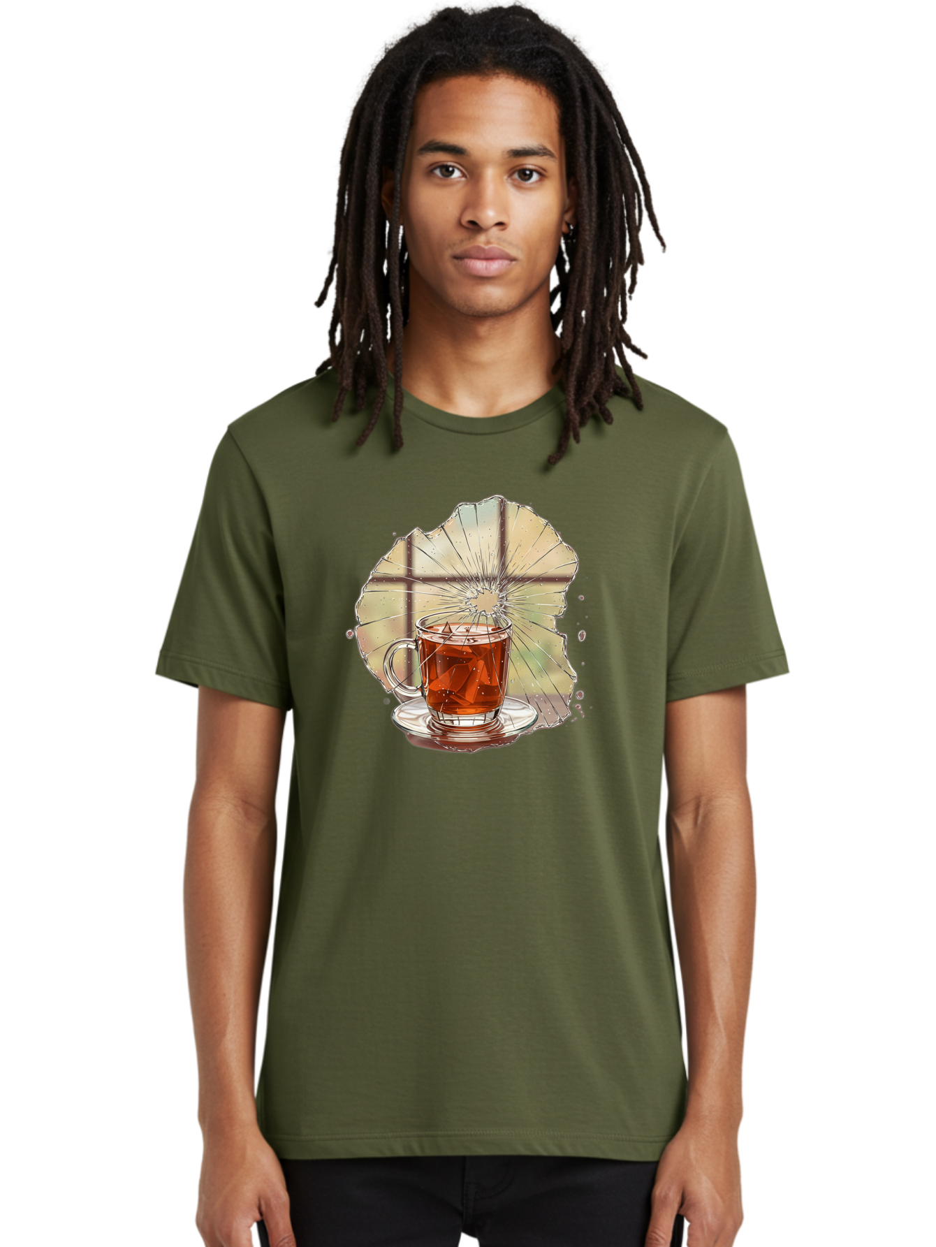 Broken-Glass-Tea Men'S Graphic Tee, 100% Cotton, Comfortable Casual Summer Wear, Machine Washable, Vintage Camera, Old Camera, Antique Camera, Black Camera, Classic Photography, Photography Equipment, Nostalgic Device, Film Camera, Camera Art Bak121