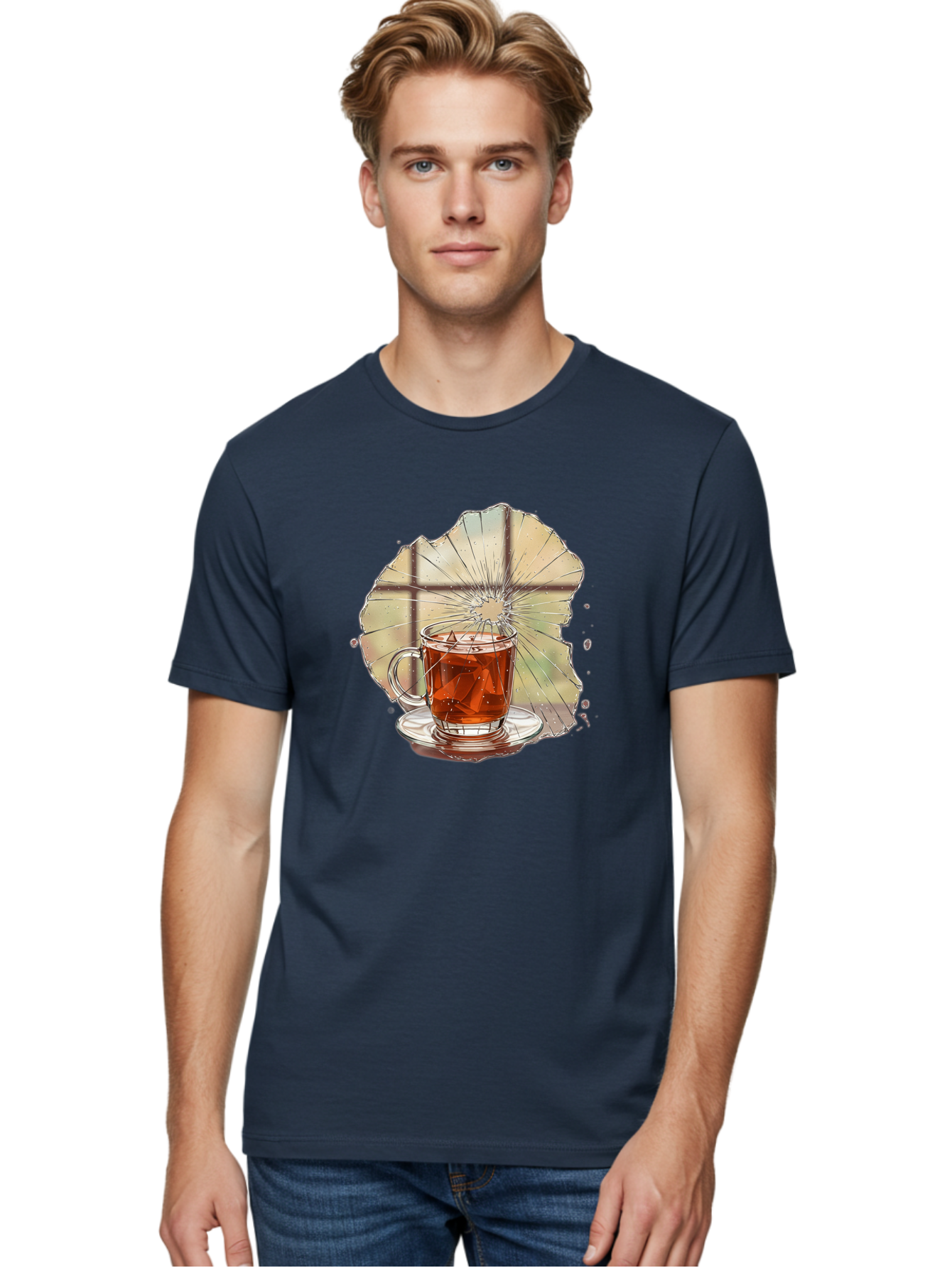 Broken-Glass-Tea Men'S Graphic Tee, 100% Cotton, Comfortable Casual Summer Wear, Machine Washable, Vintage Camera, Old Camera, Antique Camera, Black Camera, Classic Photography, Photography Equipment, Nostalgic Device, Film Camera, Camera Art Bak121