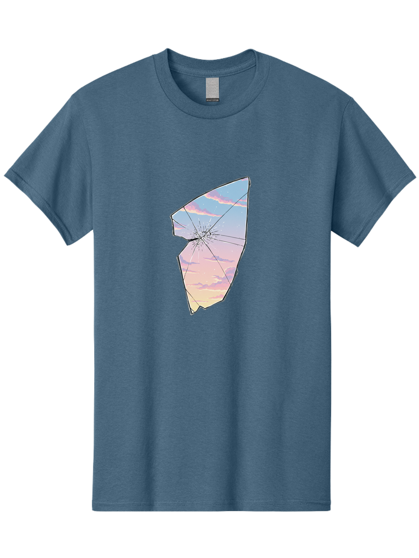 Broken-Glass-With-Sunset Men'S Graphic Tee, 100% Cotton, Comfortable Casual Summer Wear, Machine Washable, Vintage Camera, Old Camera, Antique Camera, Black Camera, Classic Photography, Photography Equipment, Nostalgic Device, Film Camera, Bak122