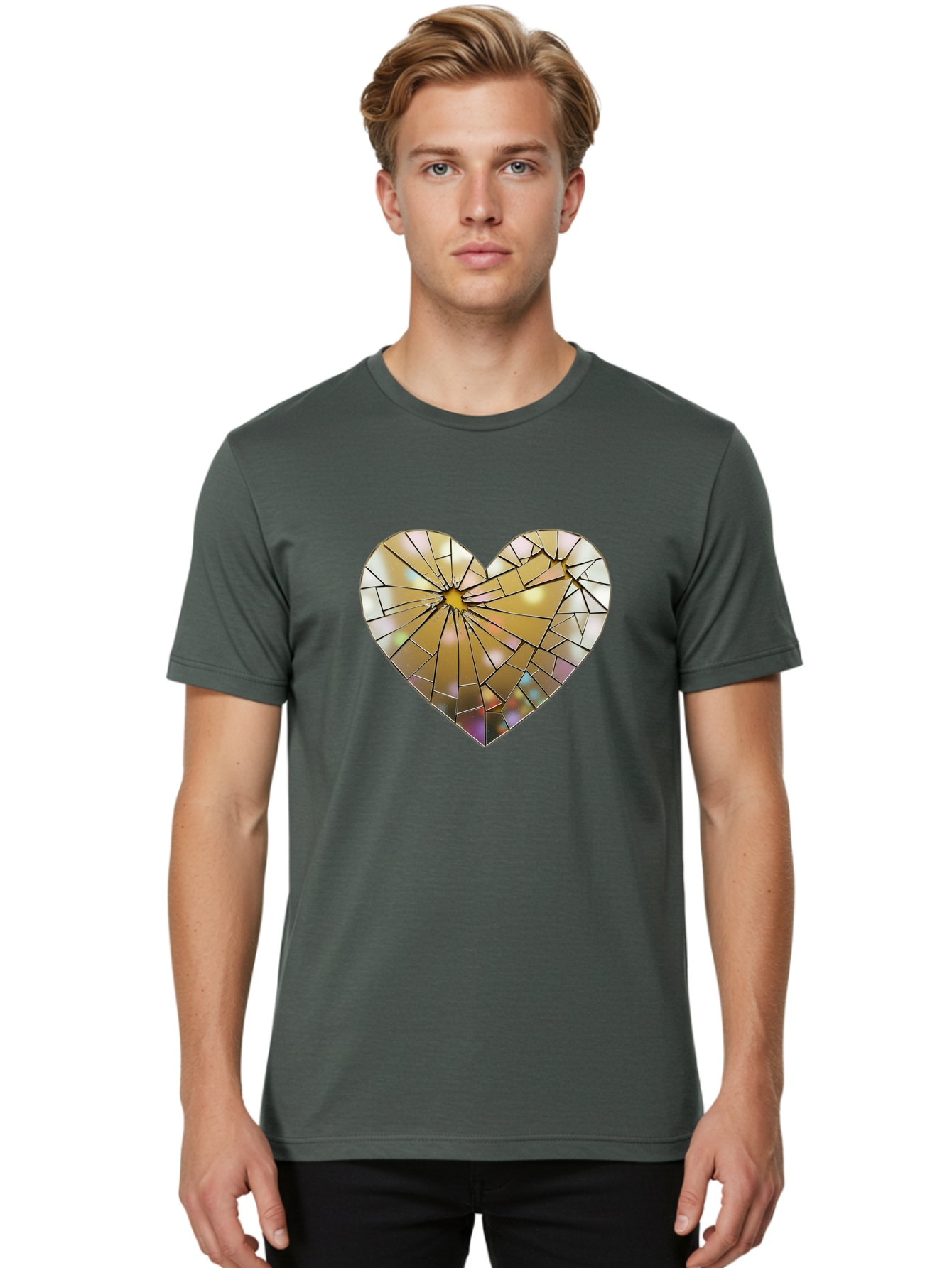 Broken-Heart-1 Men'S Graphic Tee, 100% Cotton, Comfortable Casual Summer Wear, Machine Washable, Vintage Camera, Old Camera, Antique Camera, Black Camera, Classic Photography, Photography Equipment, Nostalgic Device, Film Camera, Camera Art Bak124