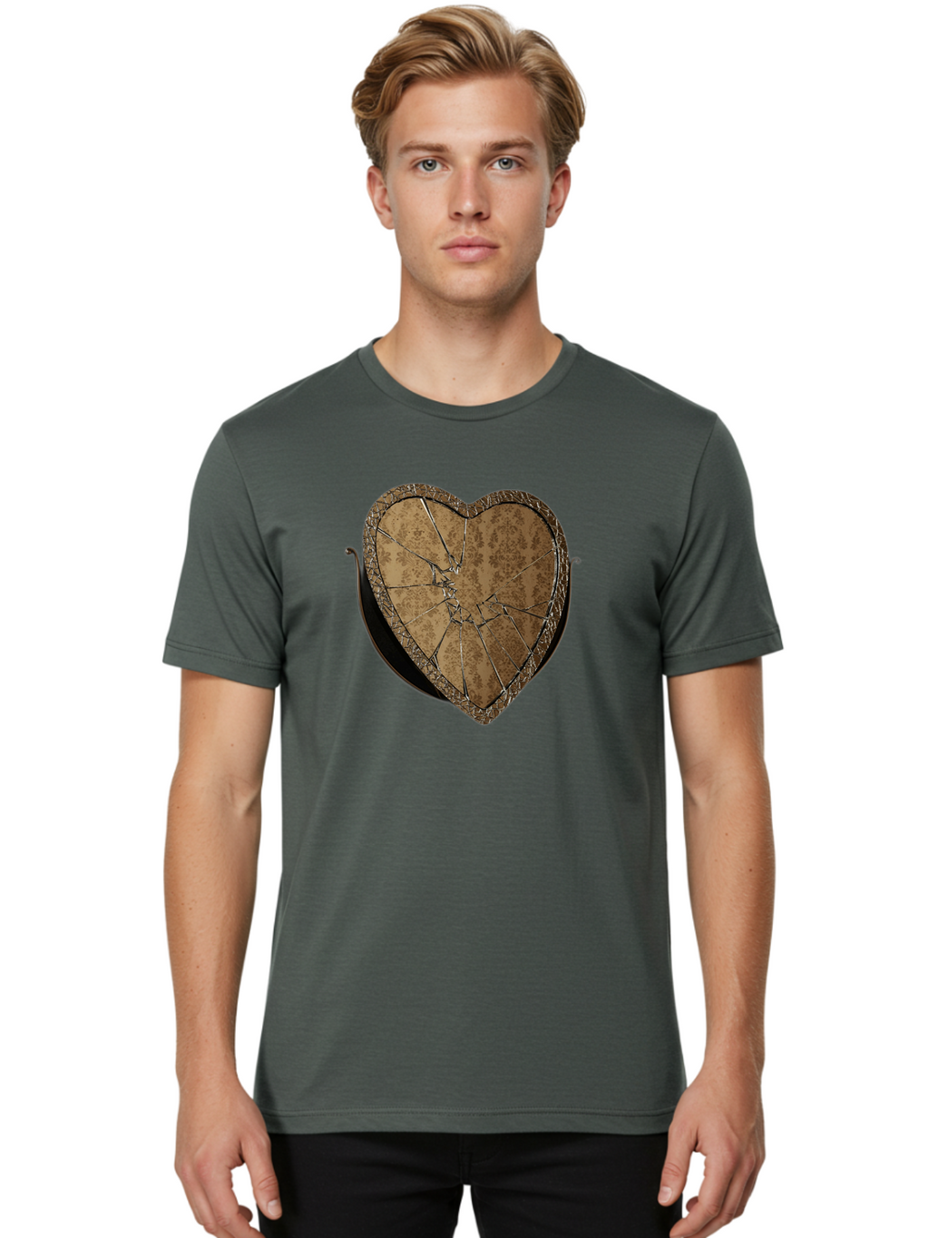 Broken-Heart-2 Men'S Graphic Tee, 100% Cotton, Comfortable Casual Summer Wear, Machine Washable, Vintage Camera, Old Camera, Antique Camera, Black Camera, Classic Photography, Photography Equipment, Nostalgic Device, Film Camera, Camera Art Bak125