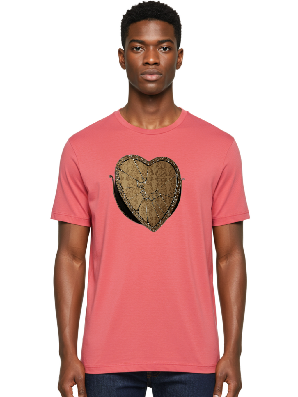 Broken-Heart-2 Men'S Graphic Tee, 100% Cotton, Comfortable Casual Summer Wear, Machine Washable, Vintage Camera, Old Camera, Antique Camera, Black Camera, Classic Photography, Photography Equipment, Nostalgic Device, Film Camera, Camera Art Bak125