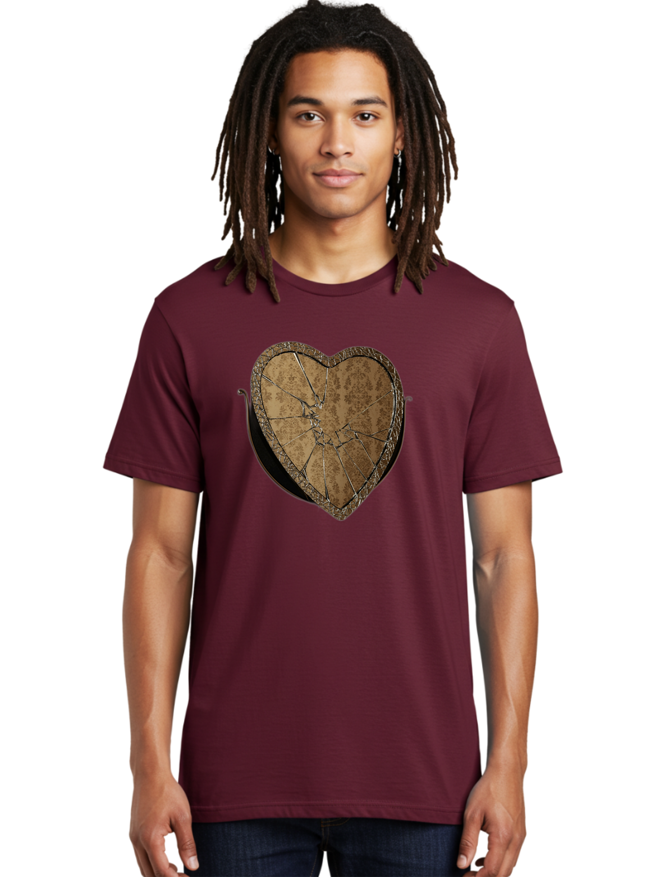Broken-Heart-2 Men'S Graphic Tee, 100% Cotton, Comfortable Casual Summer Wear, Machine Washable, Vintage Camera, Old Camera, Antique Camera, Black Camera, Classic Photography, Photography Equipment, Nostalgic Device, Film Camera, Camera Art Bak125