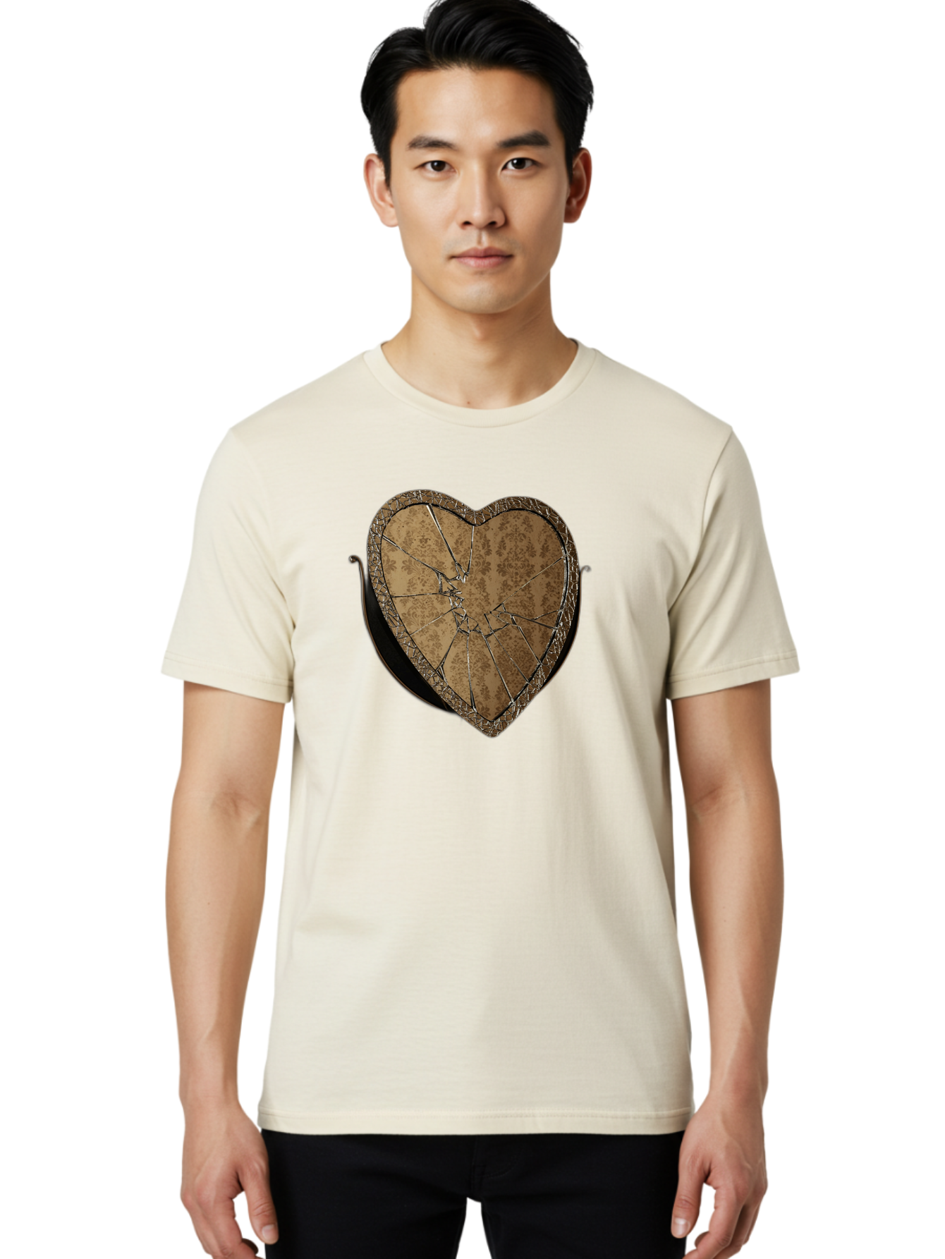 Broken-Heart-2 Men'S Graphic Tee, 100% Cotton, Comfortable Casual Summer Wear, Machine Washable, Vintage Camera, Old Camera, Antique Camera, Black Camera, Classic Photography, Photography Equipment, Nostalgic Device, Film Camera, Camera Art Bak125