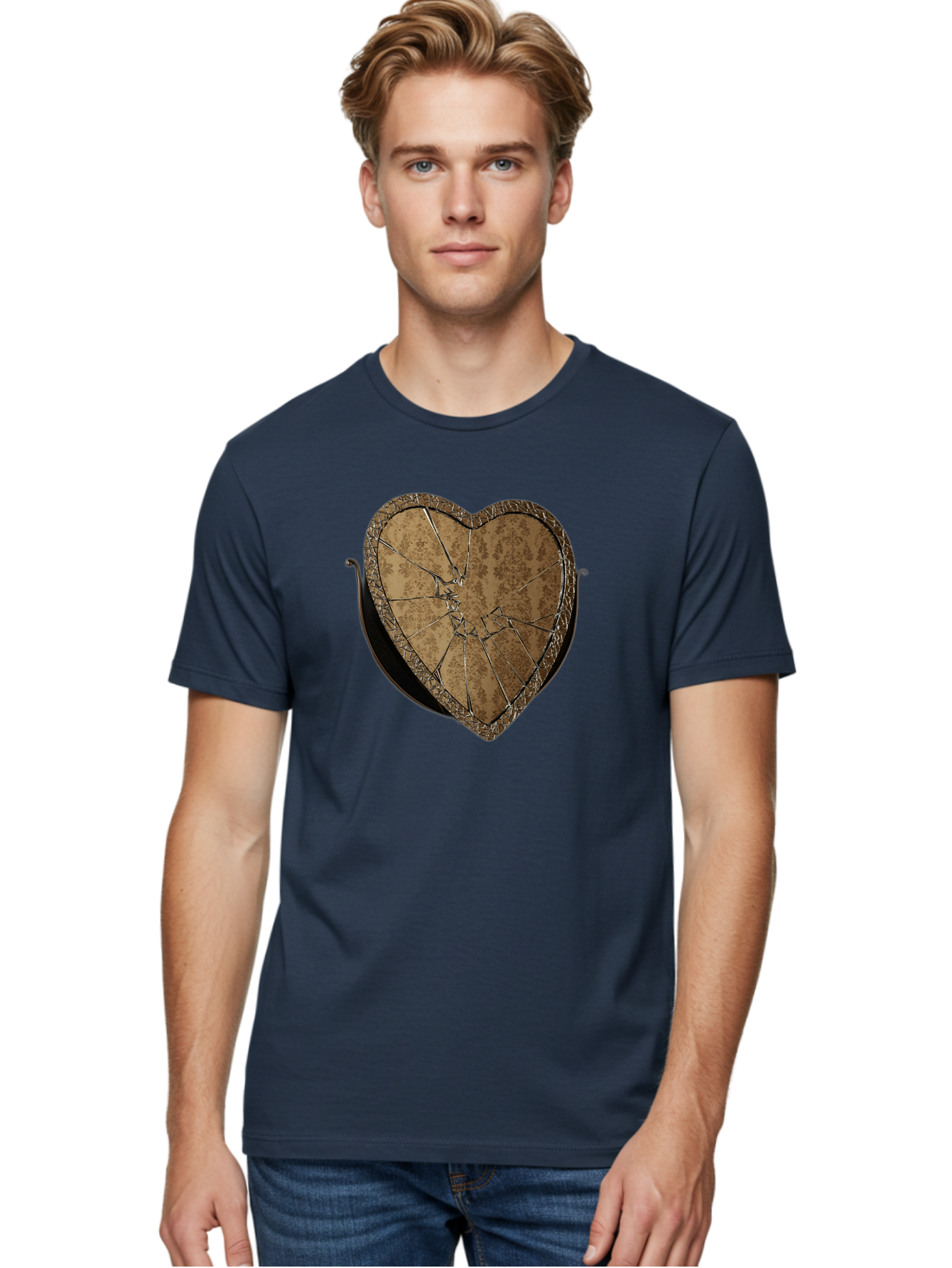 Broken-Heart-2 Men'S Graphic Tee, 100% Cotton, Comfortable Casual Summer Wear, Machine Washable, Vintage Camera, Old Camera, Antique Camera, Black Camera, Classic Photography, Photography Equipment, Nostalgic Device, Film Camera, Camera Art Bak125
