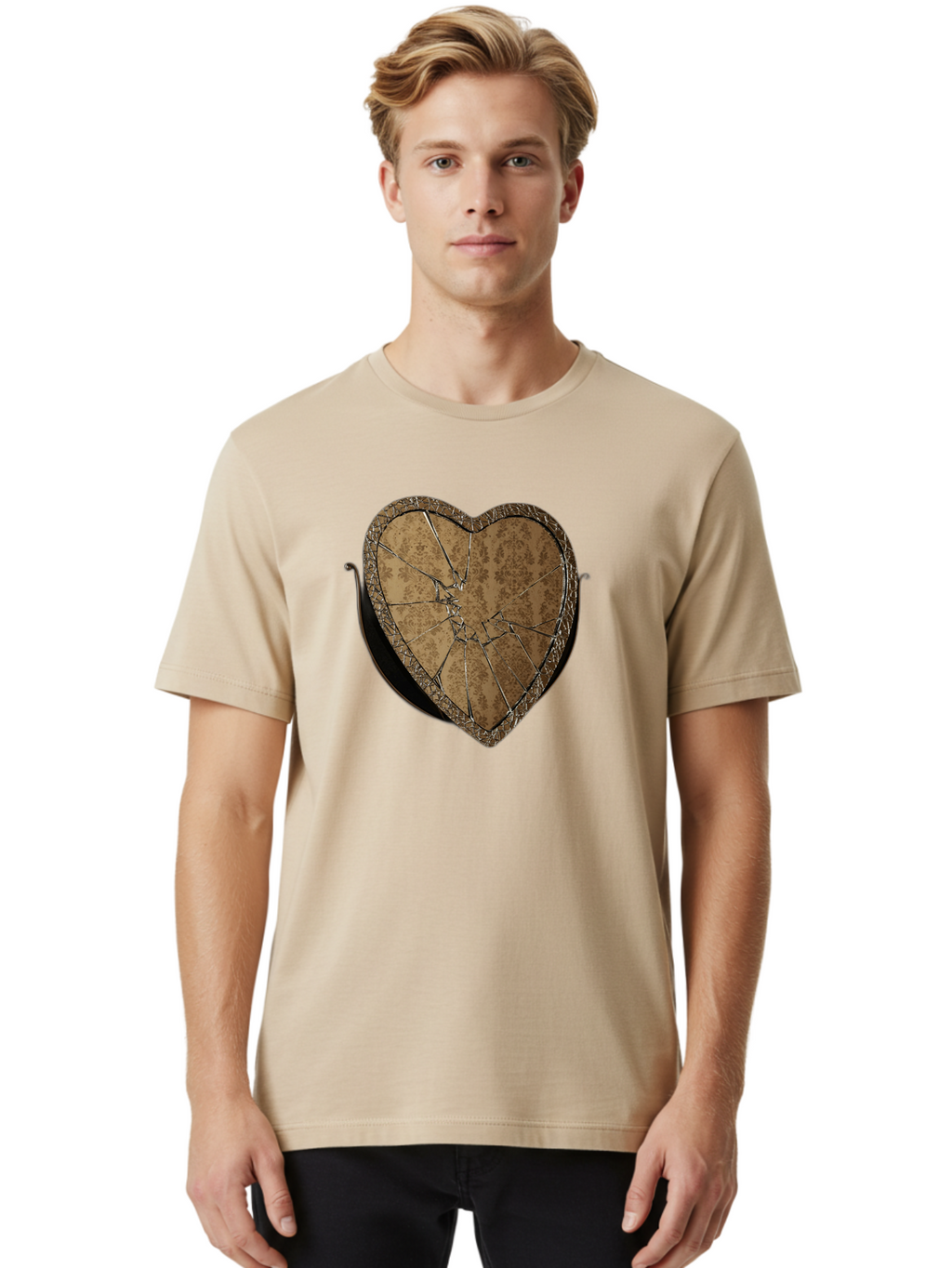 Broken-Heart-2 Men'S Graphic Tee, 100% Cotton, Comfortable Casual Summer Wear, Machine Washable, Vintage Camera, Old Camera, Antique Camera, Black Camera, Classic Photography, Photography Equipment, Nostalgic Device, Film Camera, Camera Art Bak125