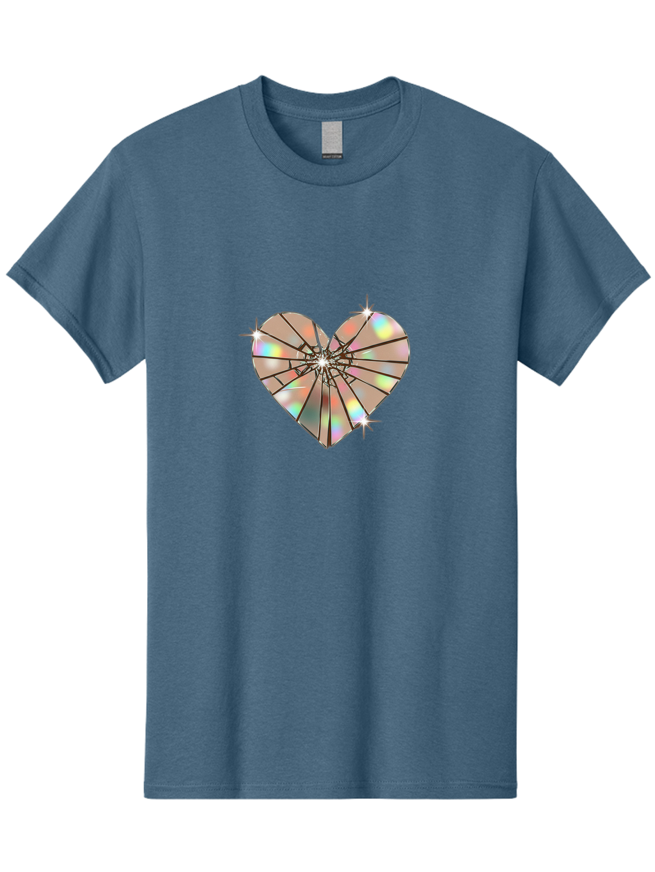 Broken-Holographic-Heart-1 Men'S Graphic Tee, 100% Cotton, Comfortable Casual Summer Wear, Machine Washable, Vintage Camera, Old Camera, Antique Camera, Black Camera, Classic Photography, Photography Equipment, Nostalgic Device, Film Camera, Bak127