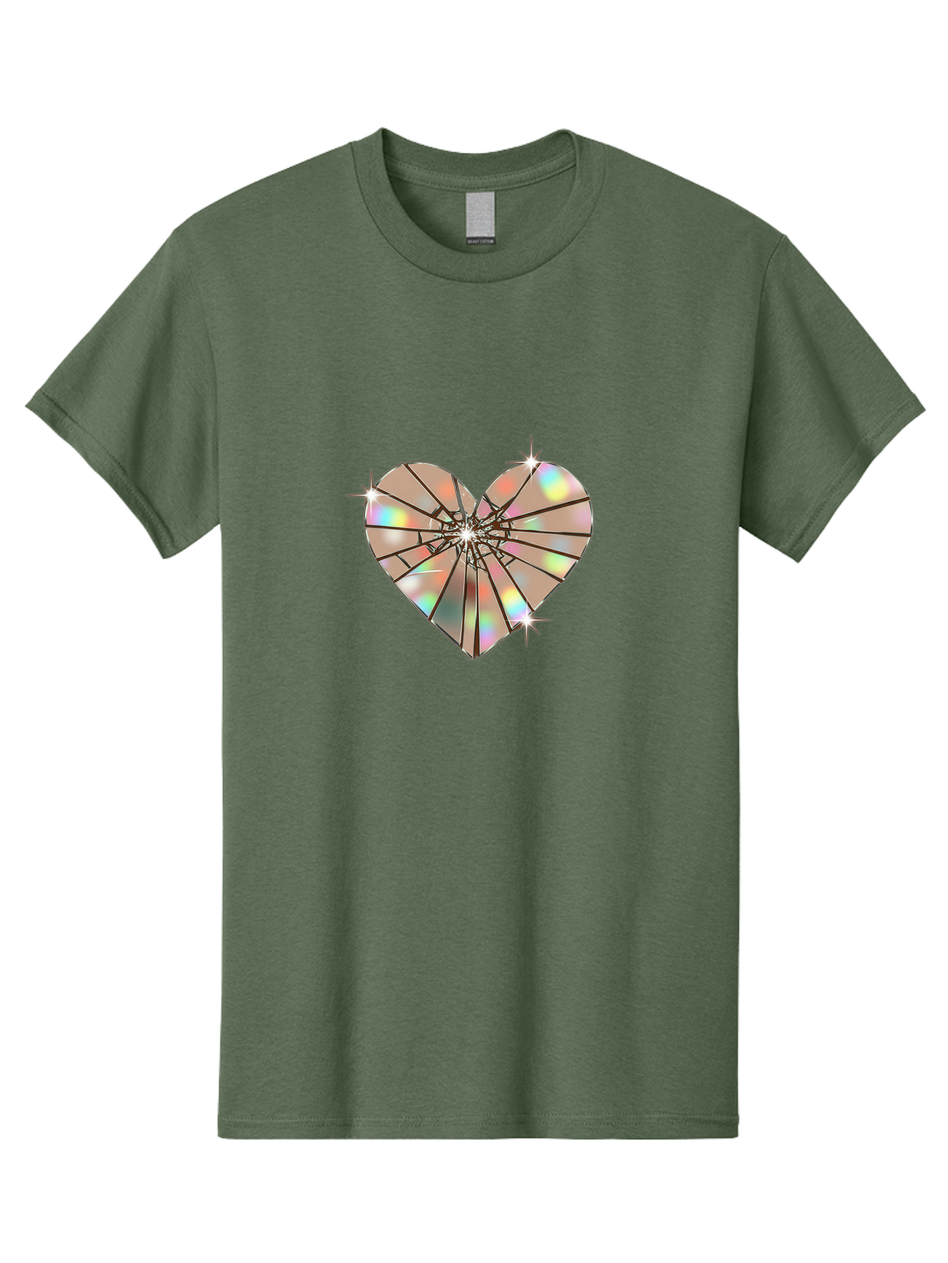 Broken-Holographic-Heart-1 Men'S Graphic Tee, 100% Cotton, Comfortable Casual Summer Wear, Machine Washable, Vintage Camera, Old Camera, Antique Camera, Black Camera, Classic Photography, Photography Equipment, Nostalgic Device, Film Camera, Bak127