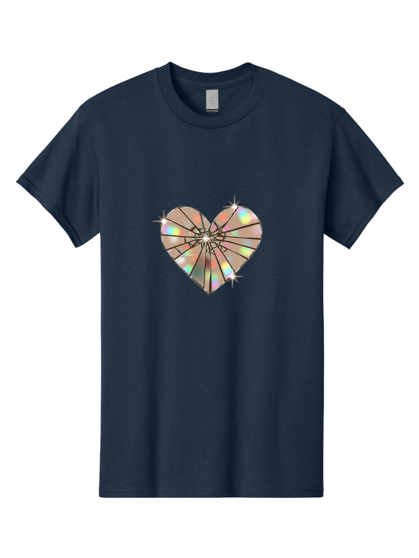 Broken-Holographic-Heart-1 Men'S Graphic Tee, 100% Cotton, Comfortable Casual Summer Wear, Machine Washable, Vintage Camera, Old Camera, Antique Camera, Black Camera, Classic Photography, Photography Equipment, Nostalgic Device, Film Camera, Bak127