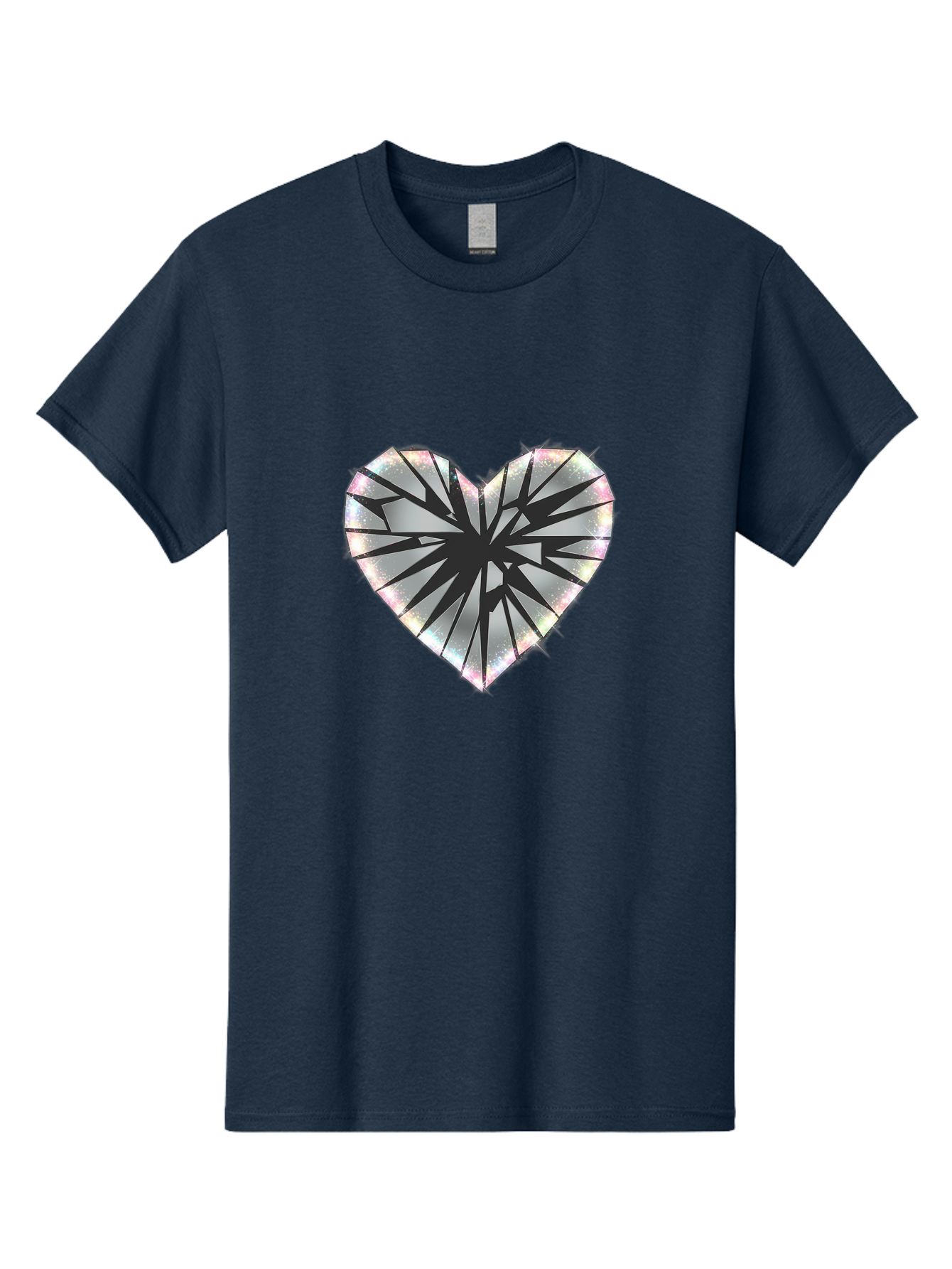 Broken-Holographic-Heart Men'S Graphic Tee, 100% Cotton, Comfortable Casual Summer Wear, Machine Washable, Vintage Camera, Old Camera, Antique Camera, Black Camera, Classic Photography, Photography Equipment, Nostalgic Device, Film Camera, Bak128