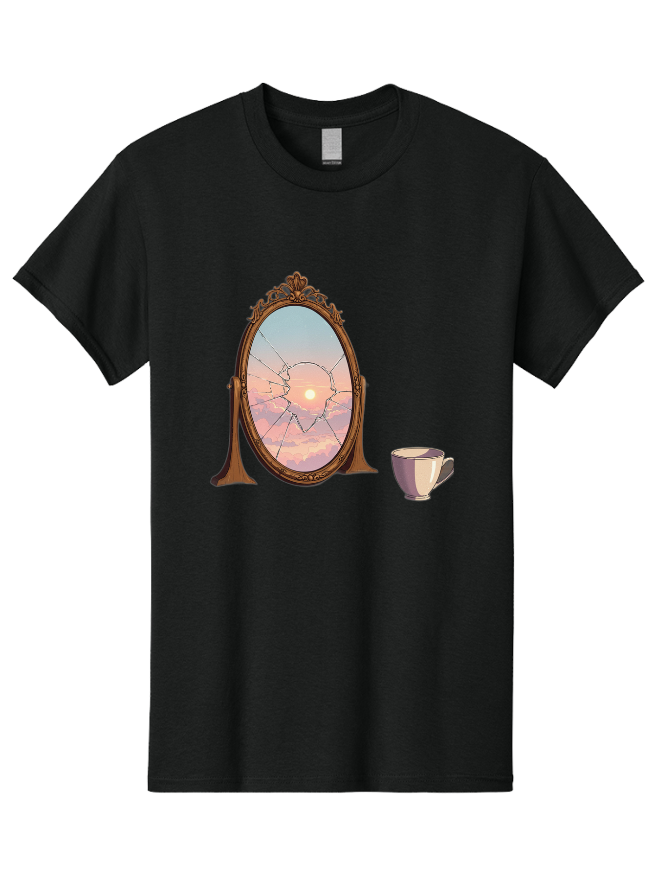 Broken-Mirror-1 Men'S Graphic Tee, 100% Cotton, Comfortable Casual Summer Wear, Machine Washable, Vintage Camera, Old Camera, Antique Camera, Black Camera, Classic Photography, Photography Equipment, Nostalgic Device, Film Camera, Camera Art Bak129