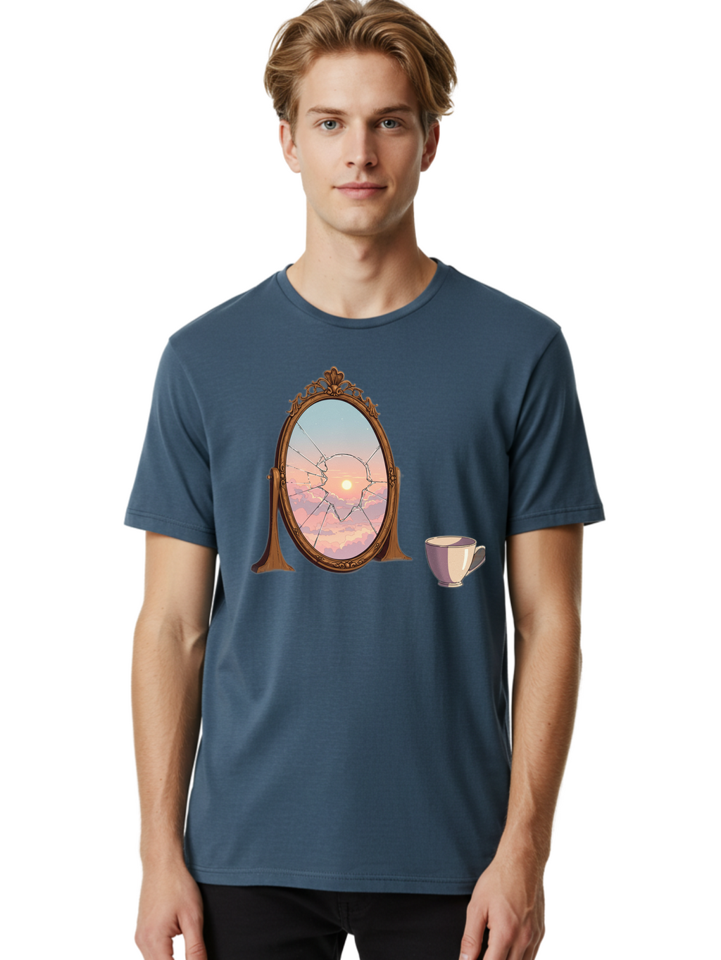 Broken-Mirror-1 Men'S Graphic Tee, 100% Cotton, Comfortable Casual Summer Wear, Machine Washable, Vintage Camera, Old Camera, Antique Camera, Black Camera, Classic Photography, Photography Equipment, Nostalgic Device, Film Camera, Camera Art Bak129
