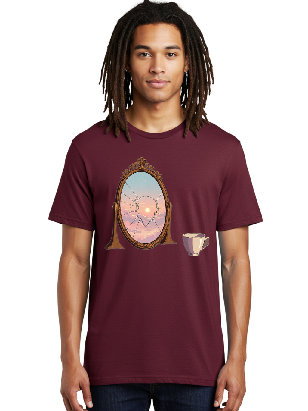 Broken-Mirror-1 Men'S Graphic Tee, 100% Cotton, Comfortable Casual Summer Wear, Machine Washable, Vintage Camera, Old Camera, Antique Camera, Black Camera, Classic Photography, Photography Equipment, Nostalgic Device, Film Camera, Camera Art Bak129