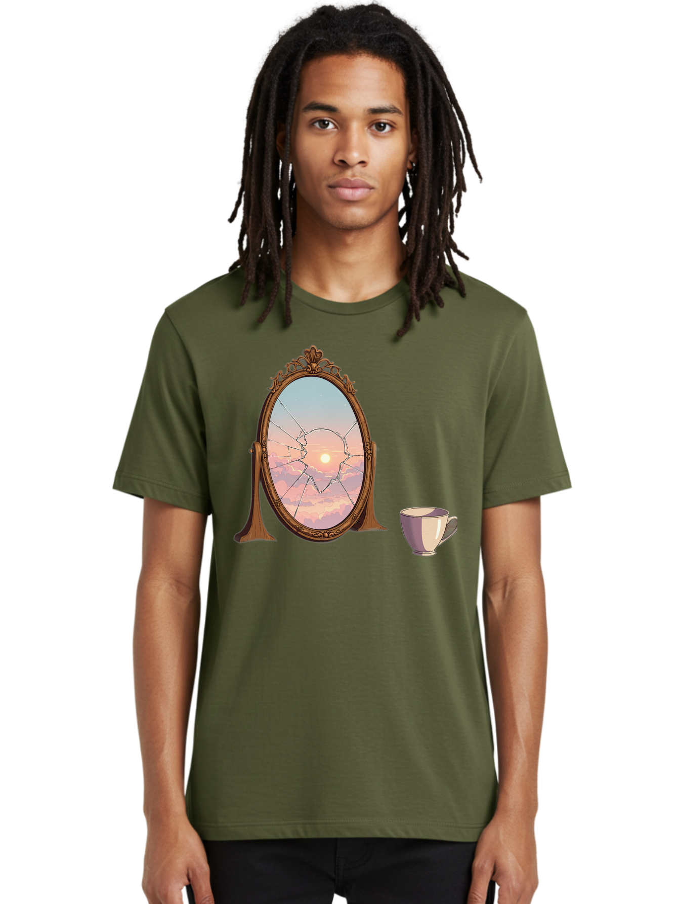 Broken-Mirror-1 Men'S Graphic Tee, 100% Cotton, Comfortable Casual Summer Wear, Machine Washable, Vintage Camera, Old Camera, Antique Camera, Black Camera, Classic Photography, Photography Equipment, Nostalgic Device, Film Camera, Camera Art Bak129