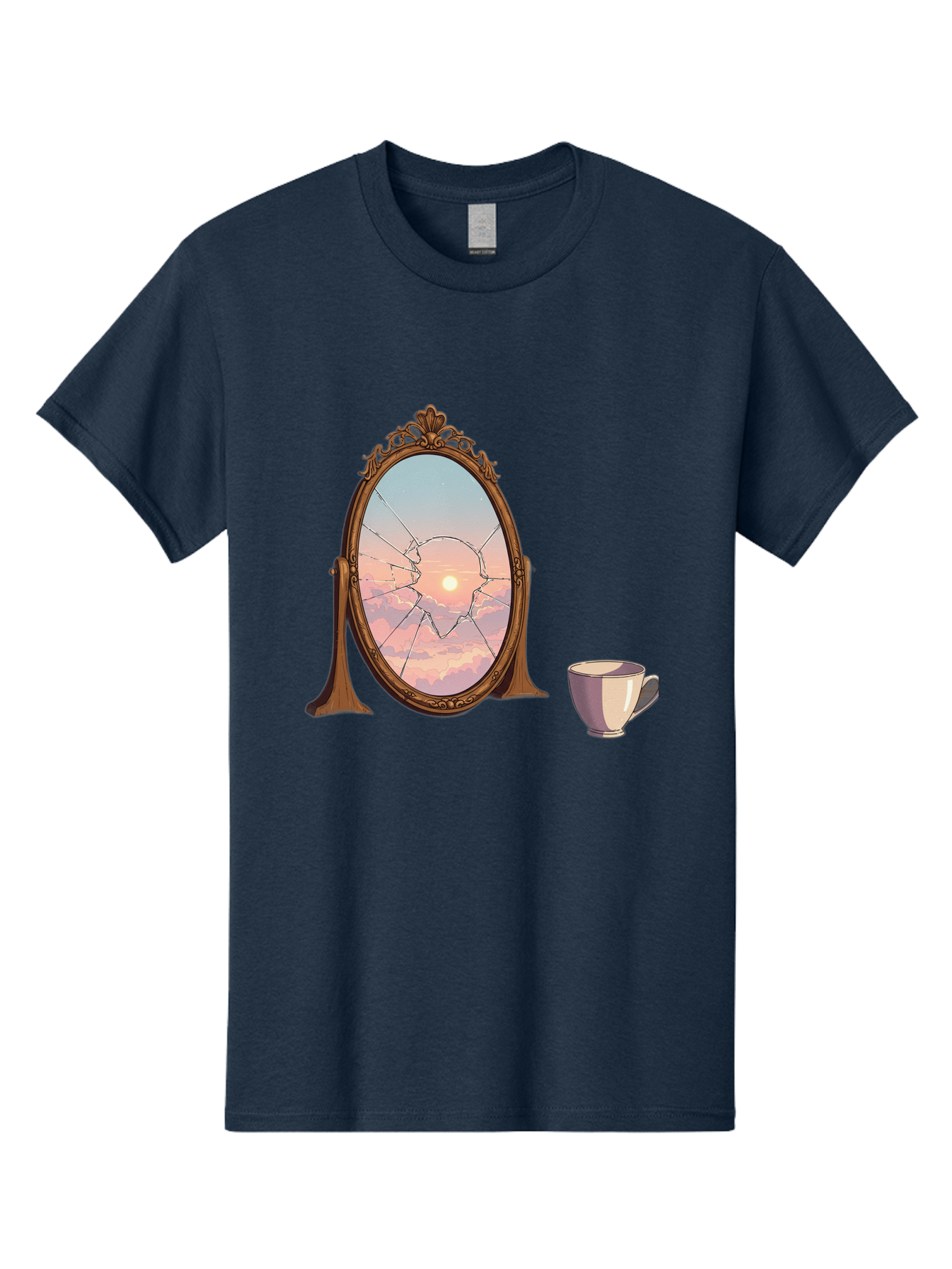 Broken-Mirror-1 Men'S Graphic Tee, 100% Cotton, Comfortable Casual Summer Wear, Machine Washable, Vintage Camera, Old Camera, Antique Camera, Black Camera, Classic Photography, Photography Equipment, Nostalgic Device, Film Camera, Camera Art Bak129