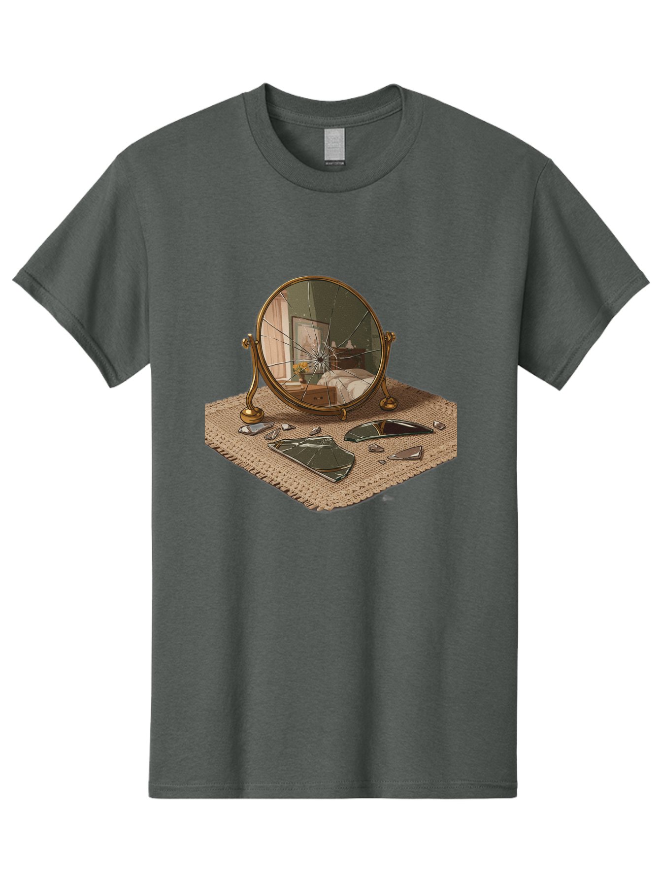 Broken-Mirror-3 Men'S Graphic Tee, 100% Cotton, Comfortable Casual Summer Wear, Machine Washable, Vintage Camera, Old Camera, Antique Camera, Black Camera, Classic Photography, Photography Equipment, Nostalgic Device, Film Camera, Camera Art Bak131