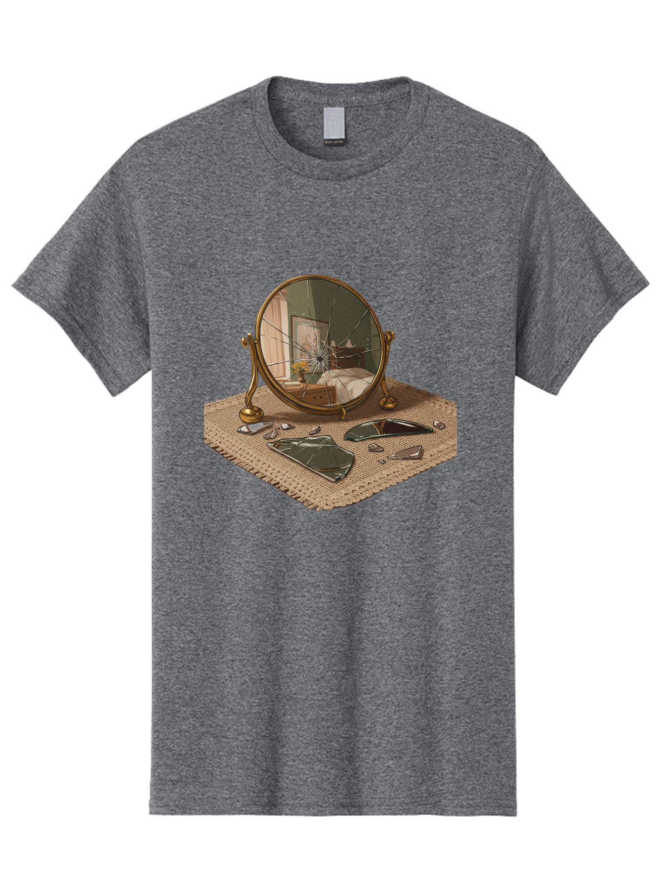 Broken-Mirror-3 Men'S Graphic Tee, 100% Cotton, Comfortable Casual Summer Wear, Machine Washable, Vintage Camera, Old Camera, Antique Camera, Black Camera, Classic Photography, Photography Equipment, Nostalgic Device, Film Camera, Camera Art Bak131