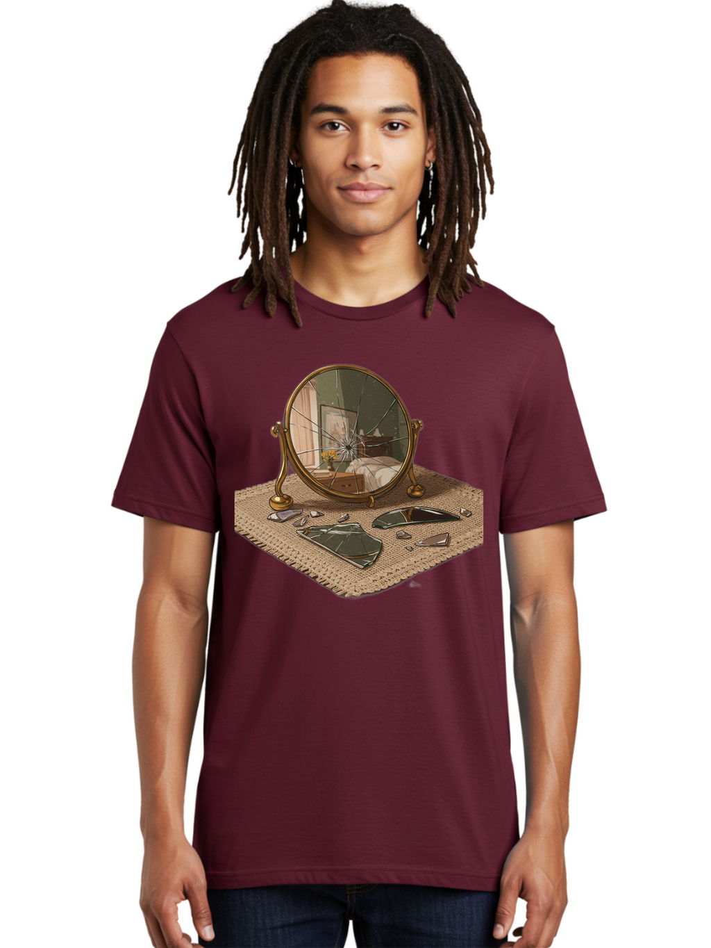 Broken-Mirror-3 Men'S Graphic Tee, 100% Cotton, Comfortable Casual Summer Wear, Machine Washable, Vintage Camera, Old Camera, Antique Camera, Black Camera, Classic Photography, Photography Equipment, Nostalgic Device, Film Camera, Camera Art Bak131