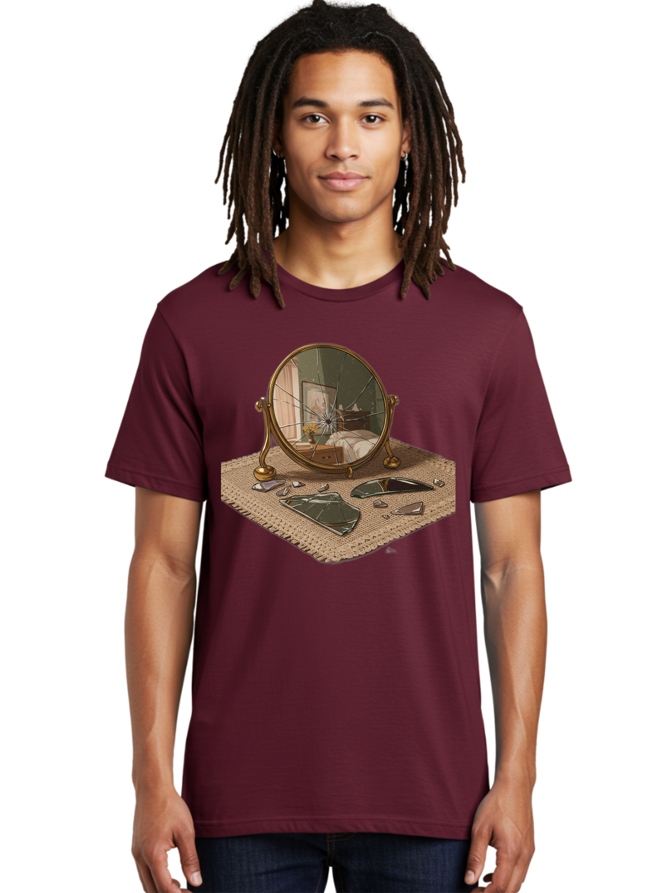 Broken-Mirror-3 Men'S Graphic Tee, 100% Cotton, Comfortable Casual Summer Wear, Machine Washable, Vintage Camera, Old Camera, Antique Camera, Black Camera, Classic Photography, Photography Equipment, Nostalgic Device, Film Camera, Camera Art Bak131