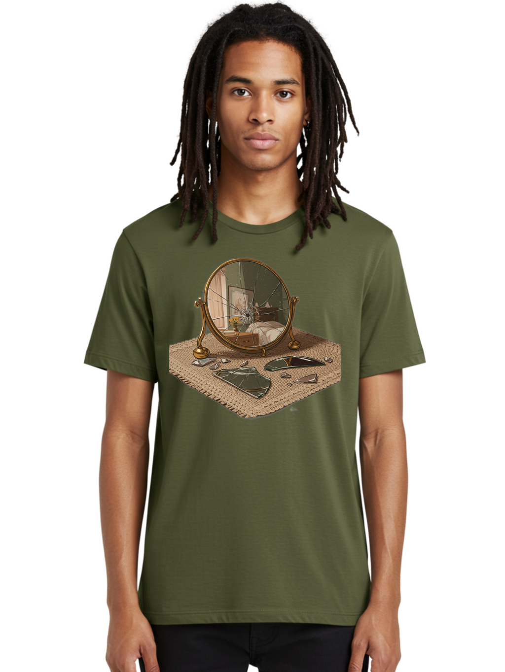 Broken-Mirror-3 Men'S Graphic Tee, 100% Cotton, Comfortable Casual Summer Wear, Machine Washable, Vintage Camera, Old Camera, Antique Camera, Black Camera, Classic Photography, Photography Equipment, Nostalgic Device, Film Camera, Camera Art Bak131