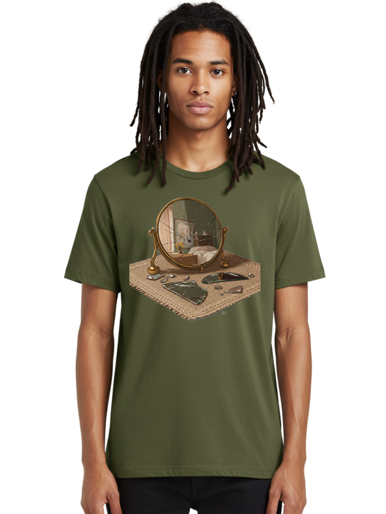 Broken-Mirror-3 Men'S Graphic Tee, 100% Cotton, Comfortable Casual Summer Wear, Machine Washable, Vintage Camera, Old Camera, Antique Camera, Black Camera, Classic Photography, Photography Equipment, Nostalgic Device, Film Camera, Camera Art Bak131