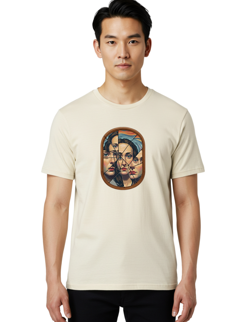 Broken-Mirror-Faces Men'S Graphic Tee, 100% Cotton, Comfortable Casual Summer Wear, Machine Washable, Vintage Camera, Old Camera, Antique Camera, Black Camera, Classic Photography, Photography Equipment, Nostalgic Device, Film Camera, Bak132