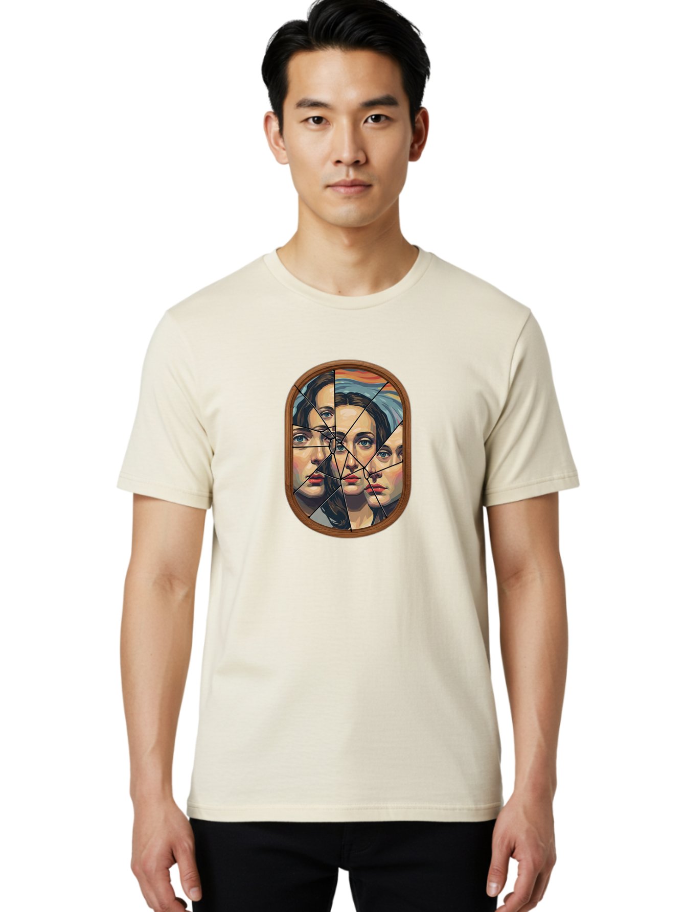 Broken-Mirror-Faces Men'S Graphic Tee, 100% Cotton, Comfortable Casual Summer Wear, Machine Washable, Vintage Camera, Old Camera, Antique Camera, Black Camera, Classic Photography, Photography Equipment, Nostalgic Device, Film Camera, Bak132
