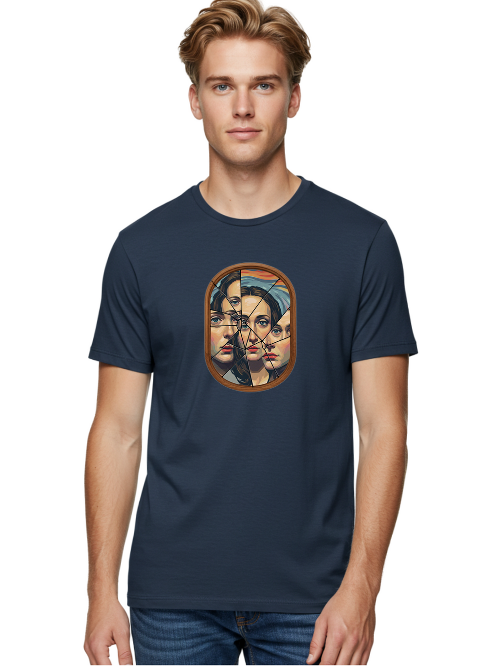 Broken-Mirror-Faces Men'S Graphic Tee, 100% Cotton, Comfortable Casual Summer Wear, Machine Washable, Vintage Camera, Old Camera, Antique Camera, Black Camera, Classic Photography, Photography Equipment, Nostalgic Device, Film Camera, Bak132
