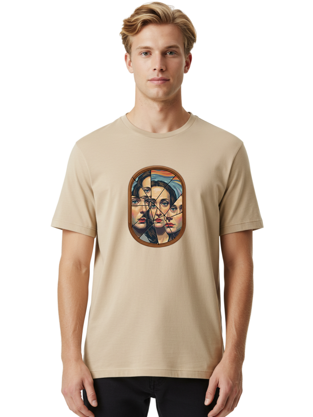 Broken-Mirror-Faces Men'S Graphic Tee, 100% Cotton, Comfortable Casual Summer Wear, Machine Washable, Vintage Camera, Old Camera, Antique Camera, Black Camera, Classic Photography, Photography Equipment, Nostalgic Device, Film Camera, Bak132