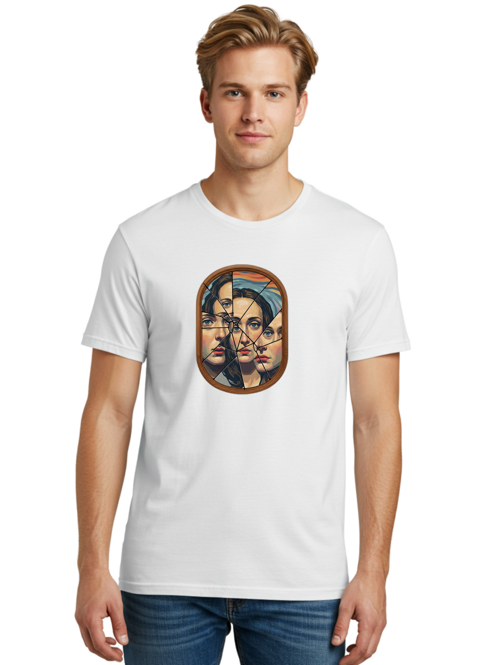 Broken-Mirror-Faces Men'S Graphic Tee, 100% Cotton, Comfortable Casual Summer Wear, Machine Washable, Vintage Camera, Old Camera, Antique Camera, Black Camera, Classic Photography, Photography Equipment, Nostalgic Device, Film Camera, Bak132