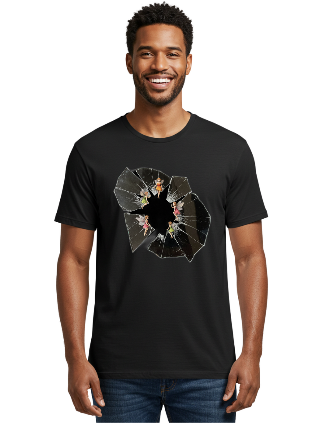 Broken-Mirror-Fairies Men'S Graphic Tee, 100% Cotton, Comfortable Casual Summer Wear, Machine Washable, Vintage Camera, Old Camera, Antique Camera, Black Camera, Classic Photography, Photography Equipment, Nostalgic Device, Film Camera, Bak133