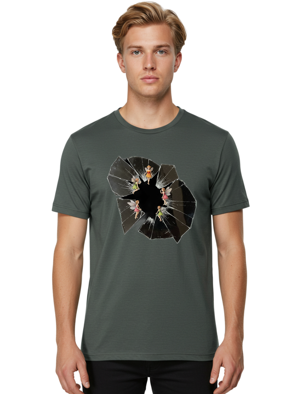 Broken-Mirror-Fairies Men'S Graphic Tee, 100% Cotton, Comfortable Casual Summer Wear, Machine Washable, Vintage Camera, Old Camera, Antique Camera, Black Camera, Classic Photography, Photography Equipment, Nostalgic Device, Film Camera, Bak133