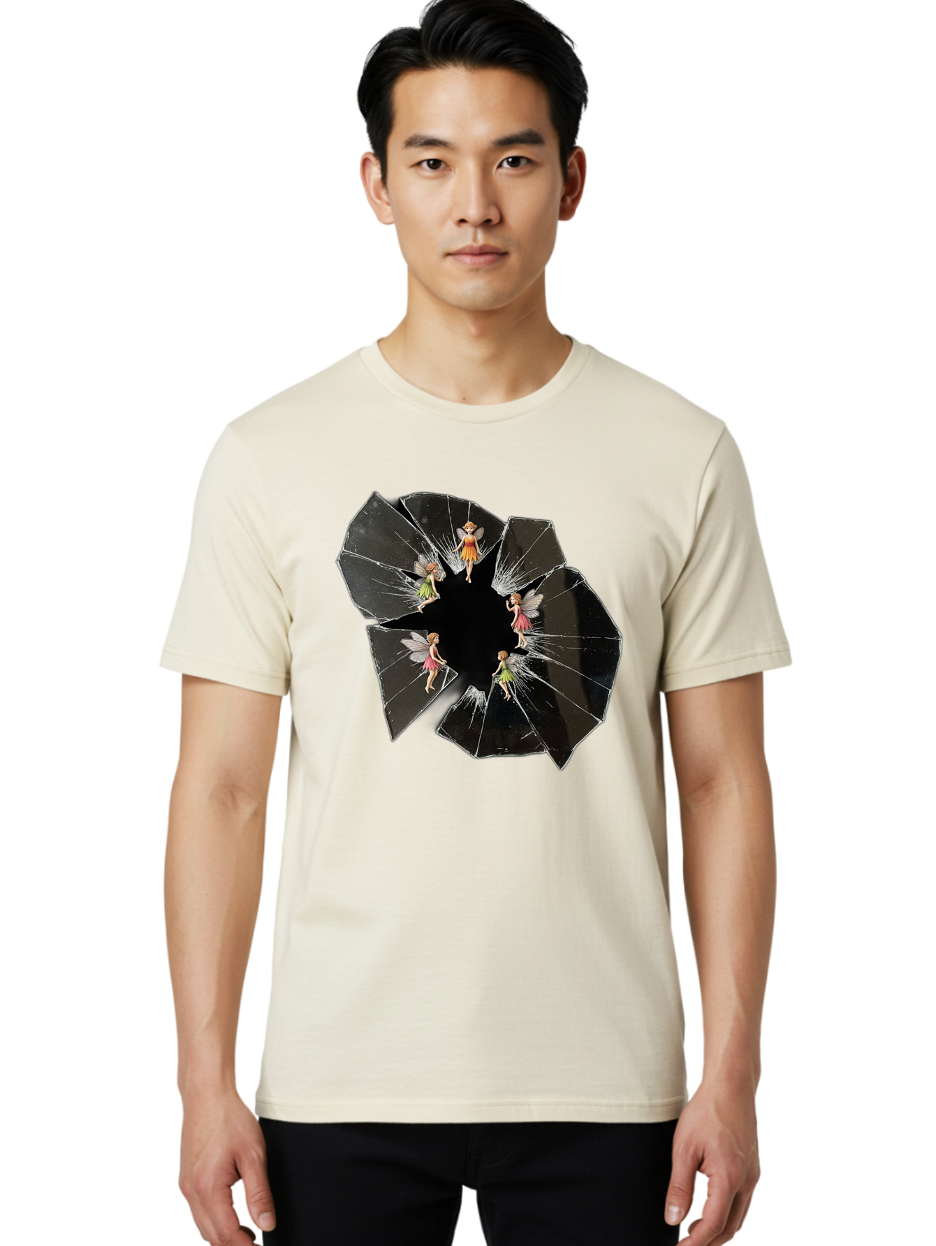 Broken-Mirror-Fairies Men'S Graphic Tee, 100% Cotton, Comfortable Casual Summer Wear, Machine Washable, Vintage Camera, Old Camera, Antique Camera, Black Camera, Classic Photography, Photography Equipment, Nostalgic Device, Film Camera, Bak133
