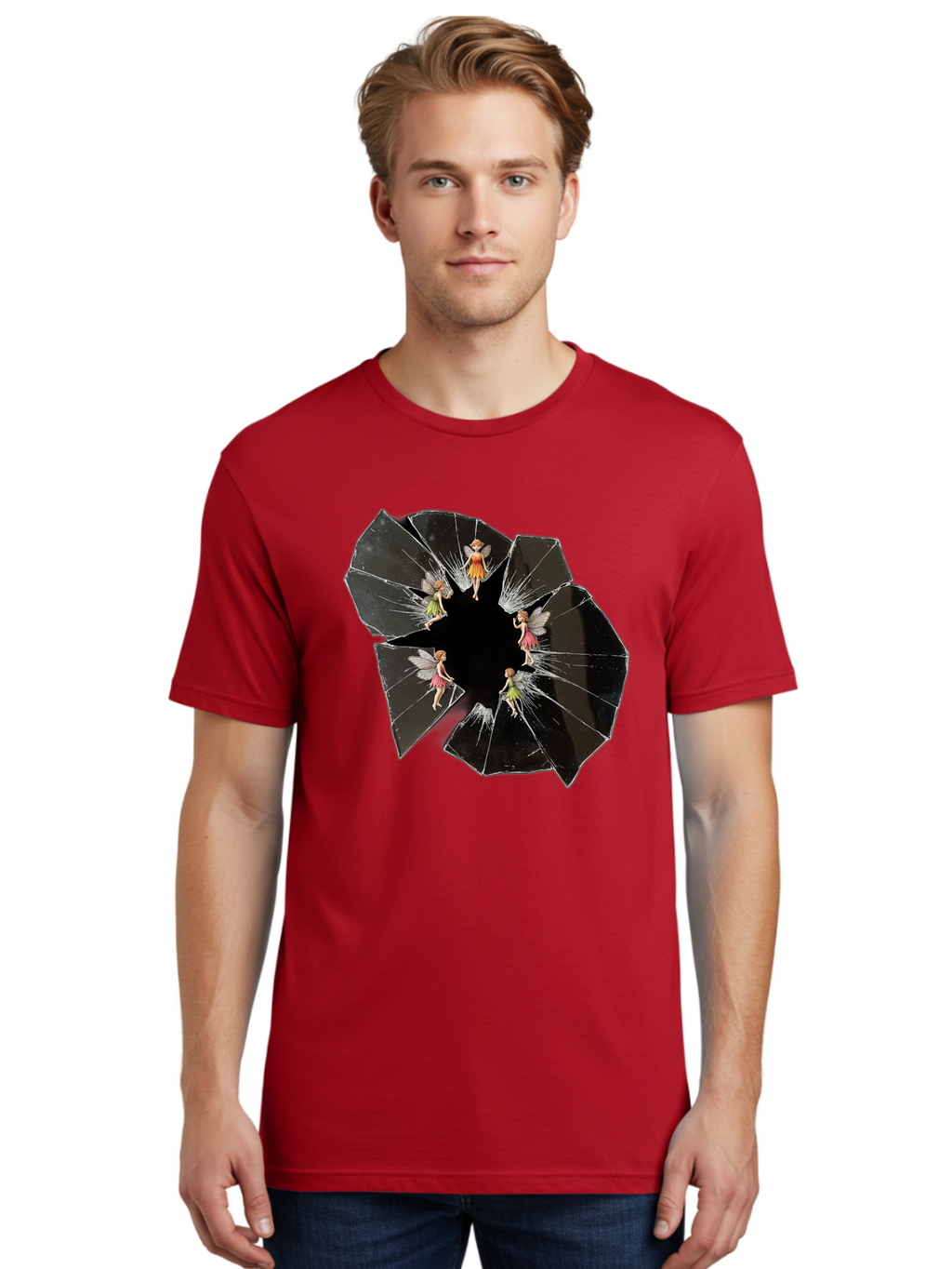 Broken-Mirror-Fairies Men'S Graphic Tee, 100% Cotton, Comfortable Casual Summer Wear, Machine Washable, Vintage Camera, Old Camera, Antique Camera, Black Camera, Classic Photography, Photography Equipment, Nostalgic Device, Film Camera, Bak133