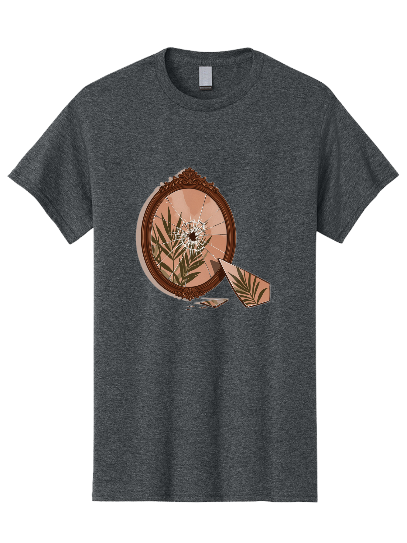 Broken-Mirror-With-Cannabis-Leaf Men'S Graphic Tee, 100% Cotton, Comfortable Casual Summer Wear, Machine Washable, Vintage Camera, Old Camera, Antique Camera, Black Camera, Classic Photography, Photography Equipment, Nostalgic Device, Bak135