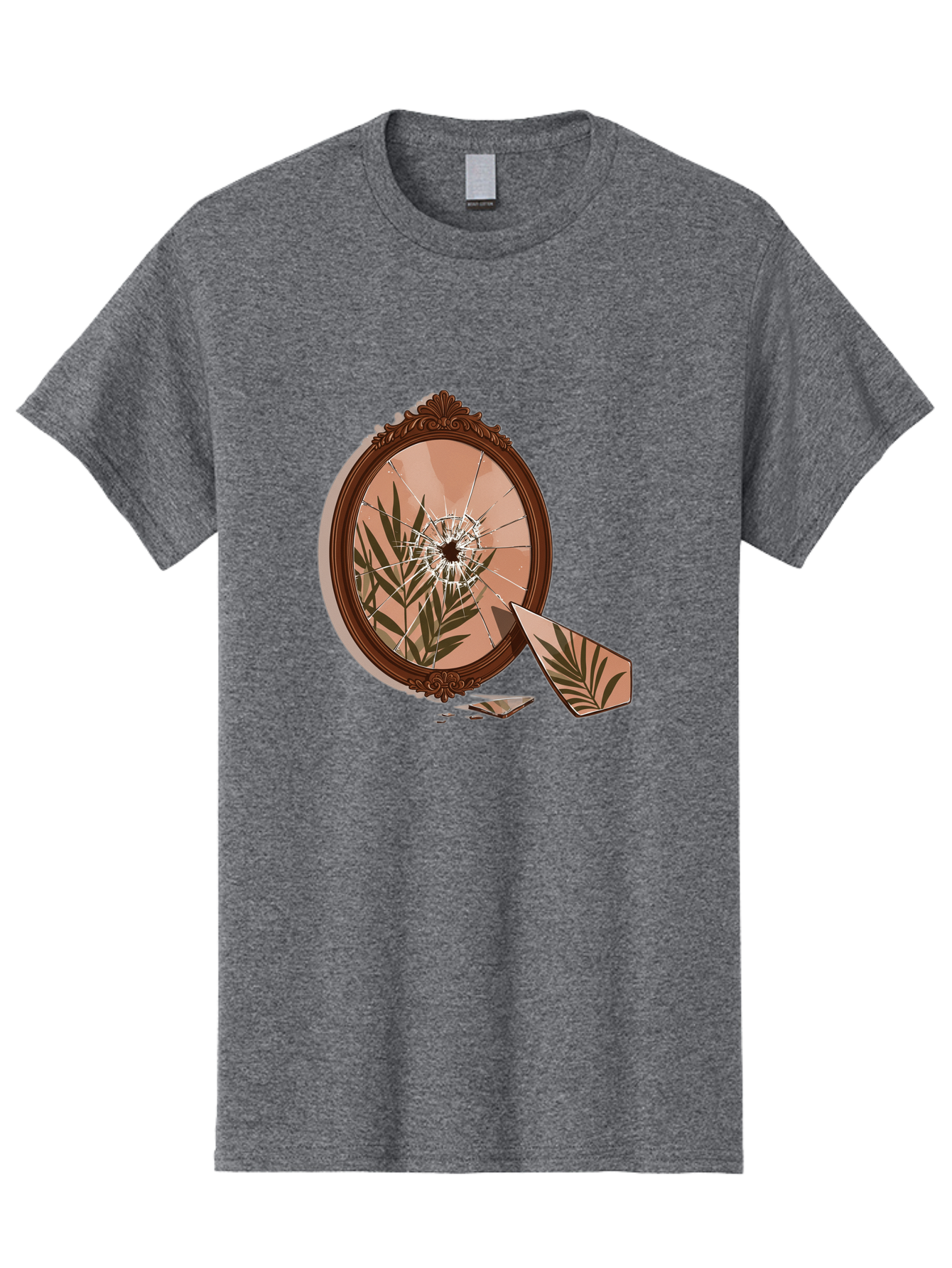 Broken-Mirror-With-Cannabis-Leaf Men'S Graphic Tee, 100% Cotton, Comfortable Casual Summer Wear, Machine Washable, Vintage Camera, Old Camera, Antique Camera, Black Camera, Classic Photography, Photography Equipment, Nostalgic Device, Bak135
