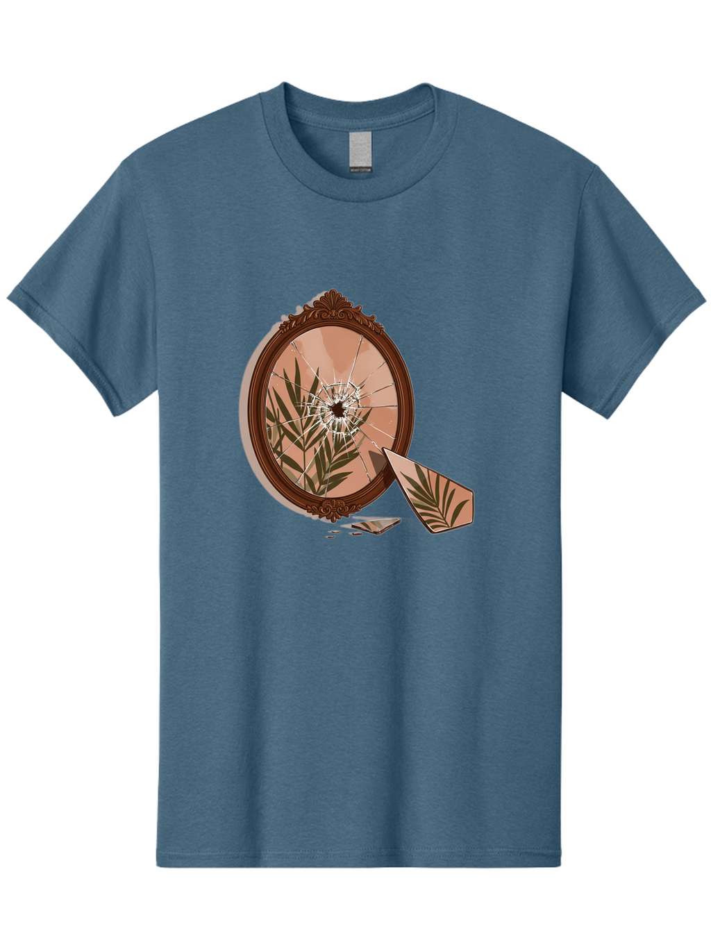 Broken-Mirror-With-Cannabis-Leaf Men'S Graphic Tee, 100% Cotton, Comfortable Casual Summer Wear, Machine Washable, Vintage Camera, Old Camera, Antique Camera, Black Camera, Classic Photography, Photography Equipment, Nostalgic Device, Bak135