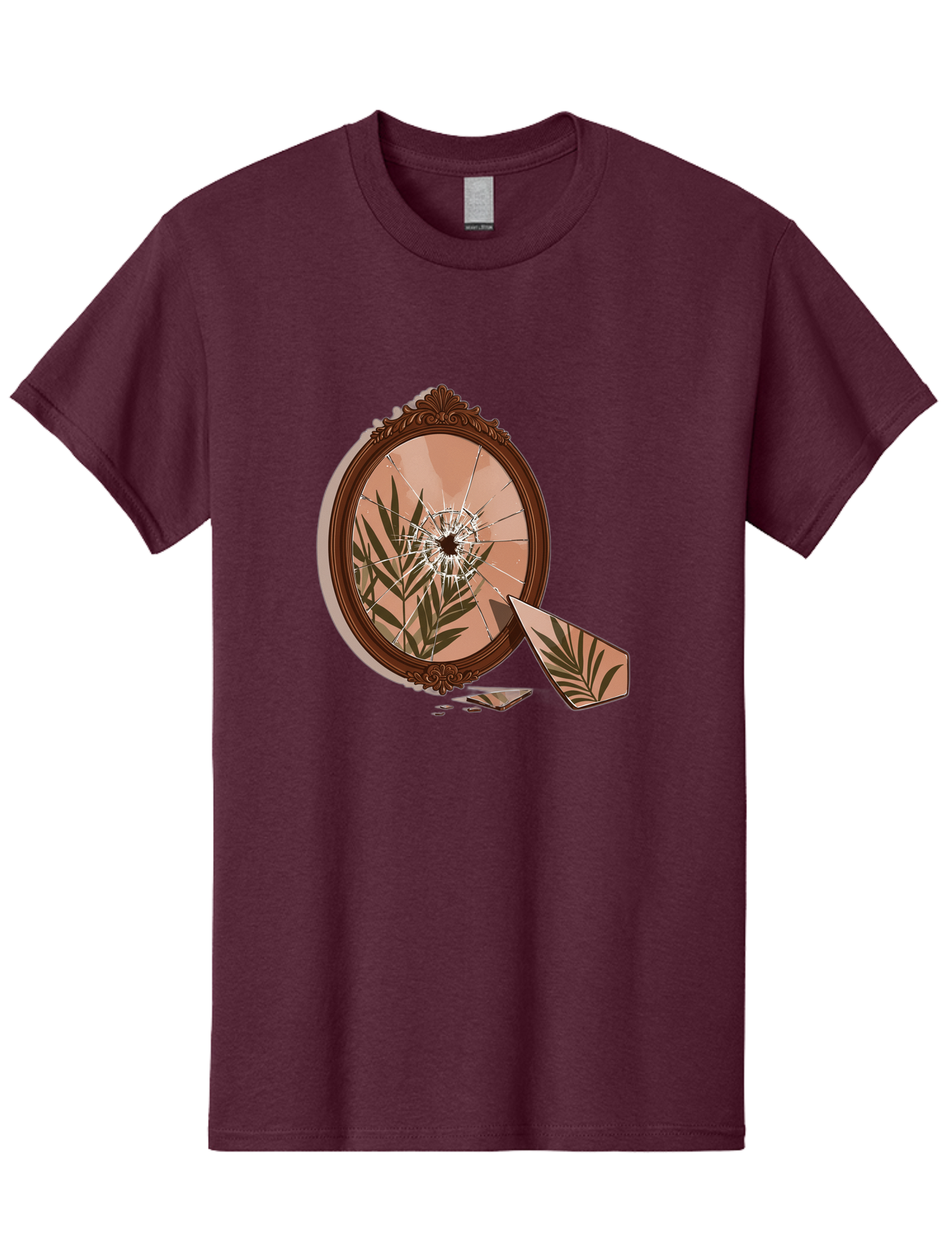 Broken-Mirror-With-Cannabis-Leaf Men'S Graphic Tee, 100% Cotton, Comfortable Casual Summer Wear, Machine Washable, Vintage Camera, Old Camera, Antique Camera, Black Camera, Classic Photography, Photography Equipment, Nostalgic Device, Bak135