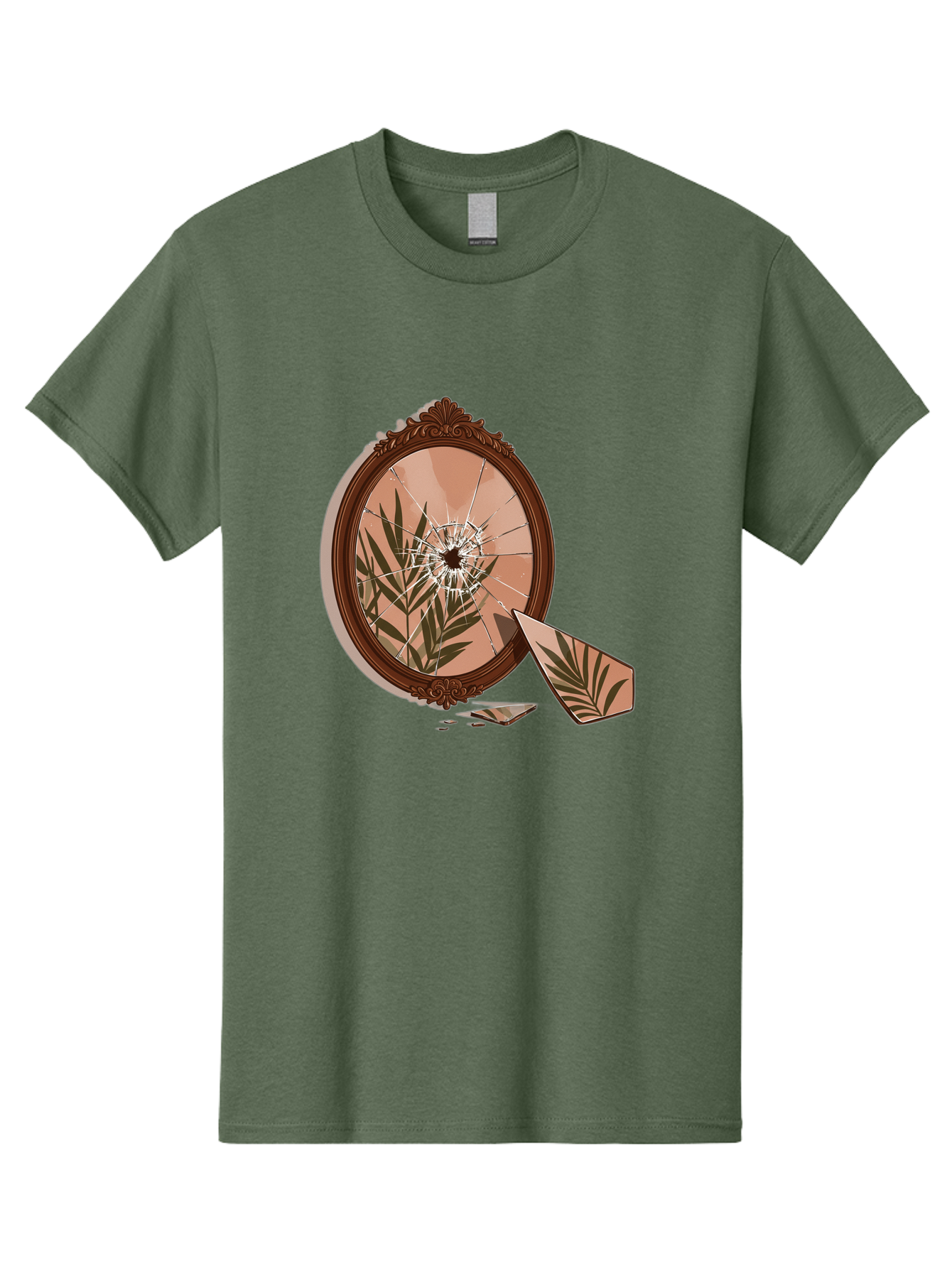 Broken-Mirror-With-Cannabis-Leaf Men'S Graphic Tee, 100% Cotton, Comfortable Casual Summer Wear, Machine Washable, Vintage Camera, Old Camera, Antique Camera, Black Camera, Classic Photography, Photography Equipment, Nostalgic Device, Bak135