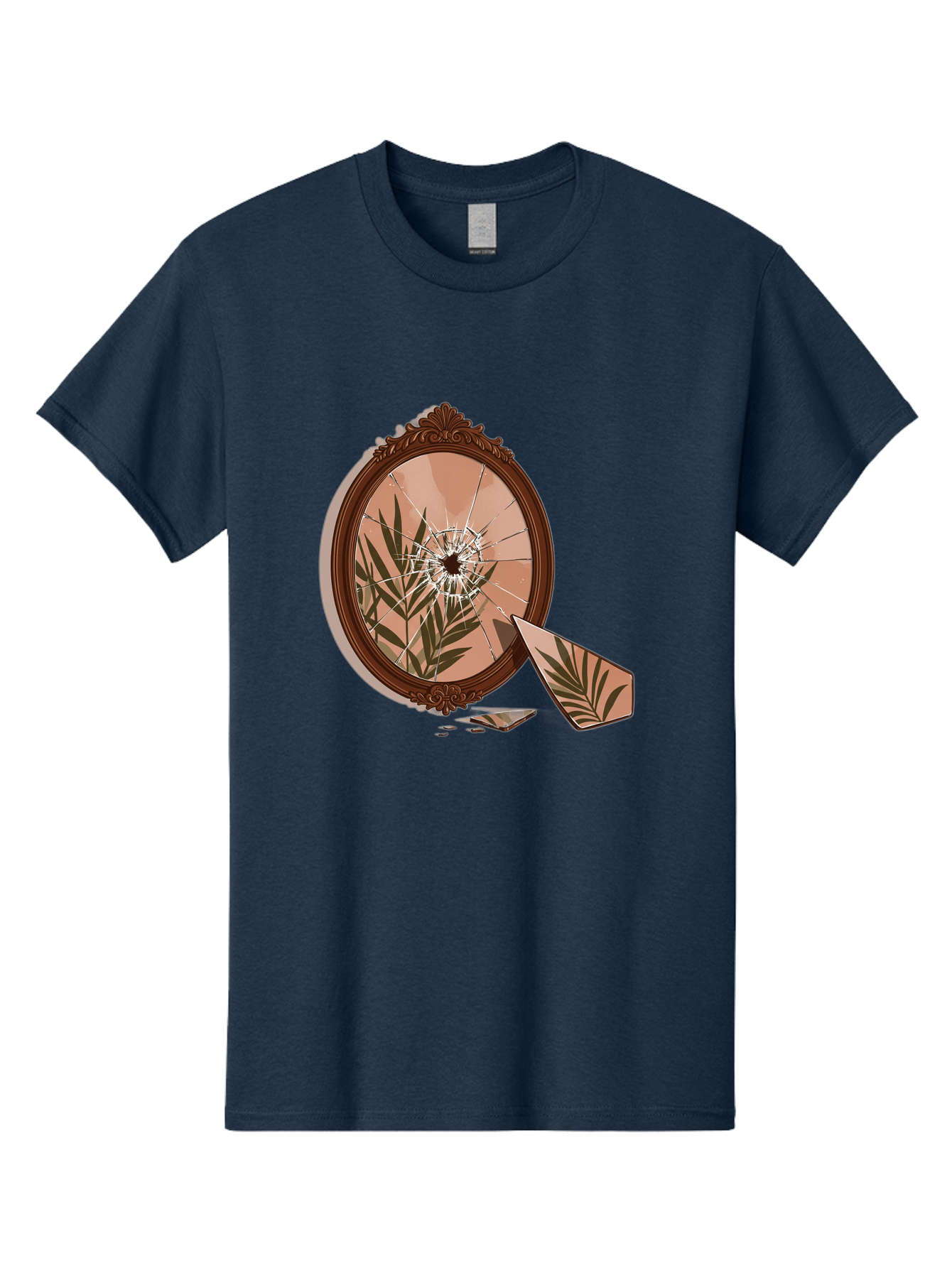 Broken-Mirror-With-Cannabis-Leaf Men'S Graphic Tee, 100% Cotton, Comfortable Casual Summer Wear, Machine Washable, Vintage Camera, Old Camera, Antique Camera, Black Camera, Classic Photography, Photography Equipment, Nostalgic Device, Bak135