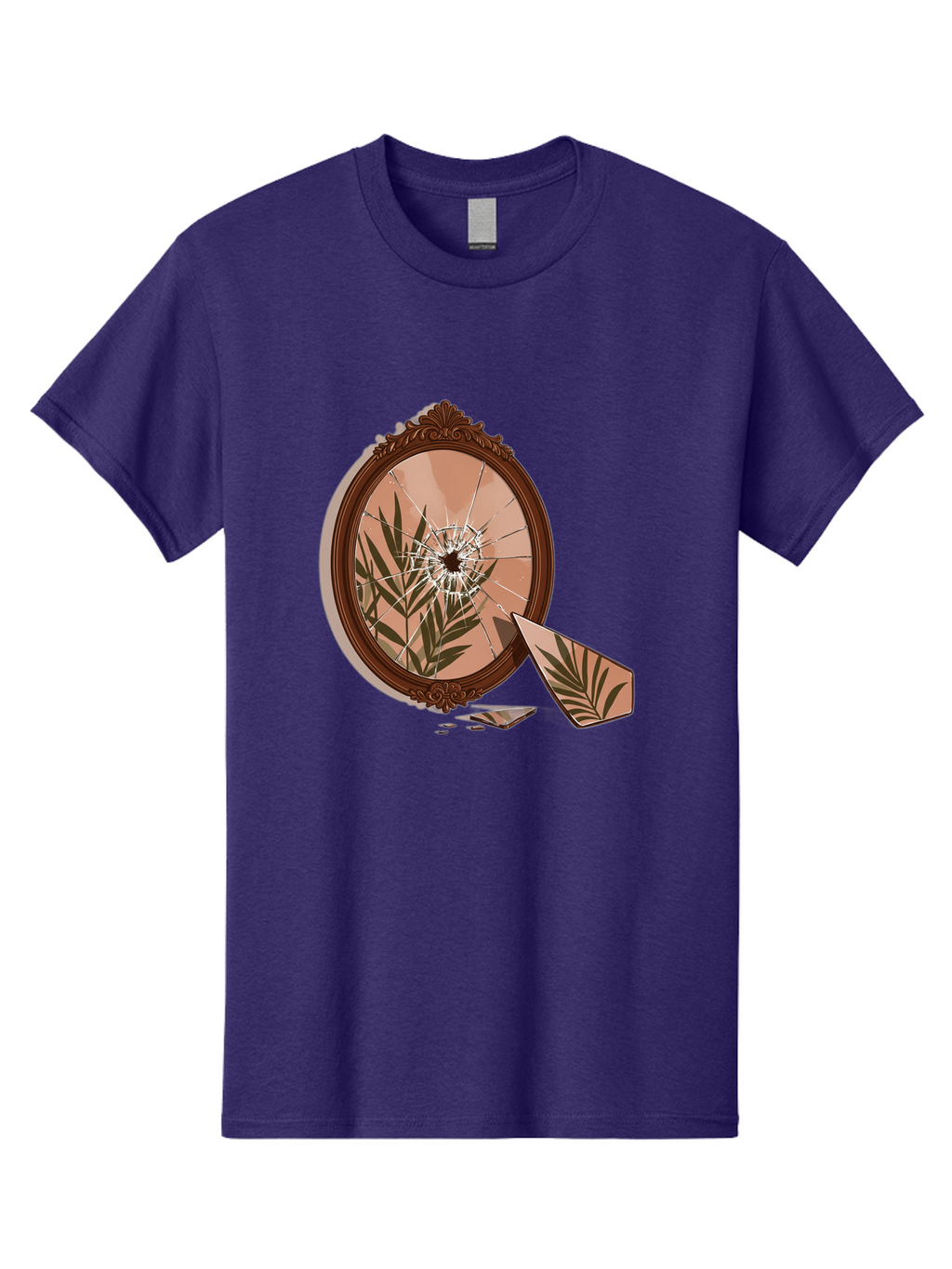 Broken-Mirror-With-Cannabis-Leaf Men'S Graphic Tee, 100% Cotton, Comfortable Casual Summer Wear, Machine Washable, Vintage Camera, Old Camera, Antique Camera, Black Camera, Classic Photography, Photography Equipment, Nostalgic Device, Bak135