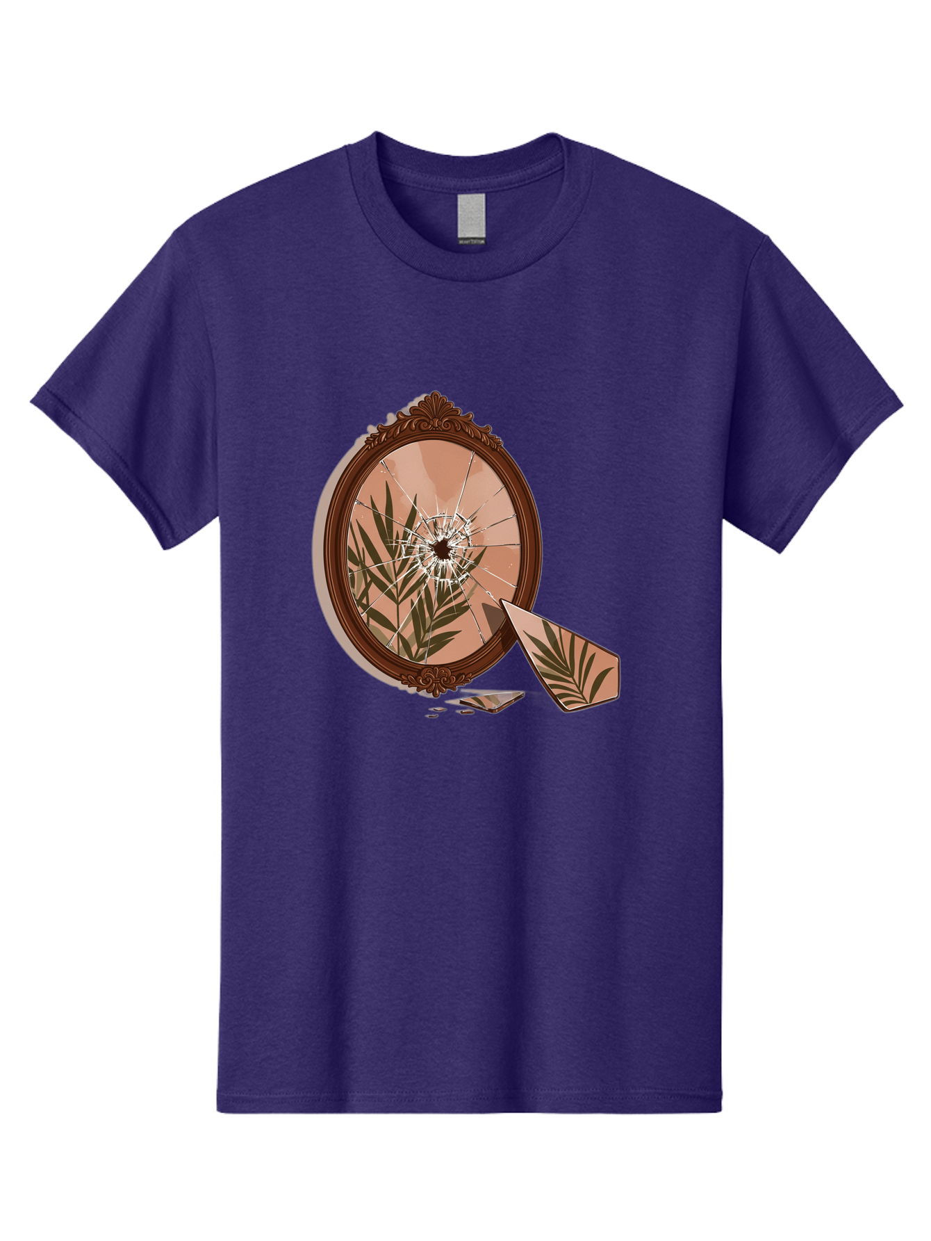 Broken-Mirror-With-Cannabis-Leaf Men'S Graphic Tee, 100% Cotton, Comfortable Casual Summer Wear, Machine Washable, Vintage Camera, Old Camera, Antique Camera, Black Camera, Classic Photography, Photography Equipment, Nostalgic Device, Bak135