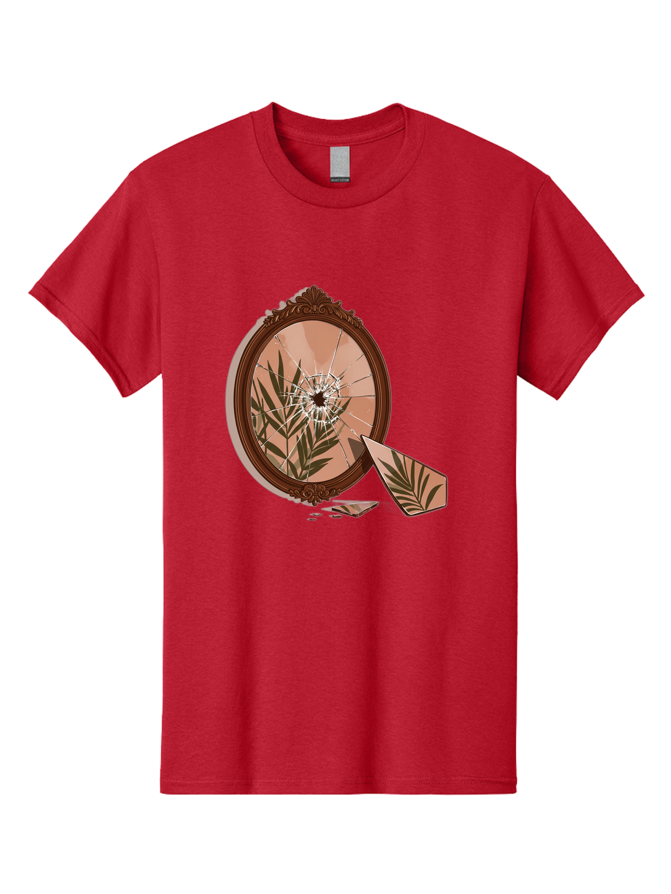 Broken-Mirror-With-Cannabis-Leaf Men'S Graphic Tee, 100% Cotton, Comfortable Casual Summer Wear, Machine Washable, Vintage Camera, Old Camera, Antique Camera, Black Camera, Classic Photography, Photography Equipment, Nostalgic Device, Bak135