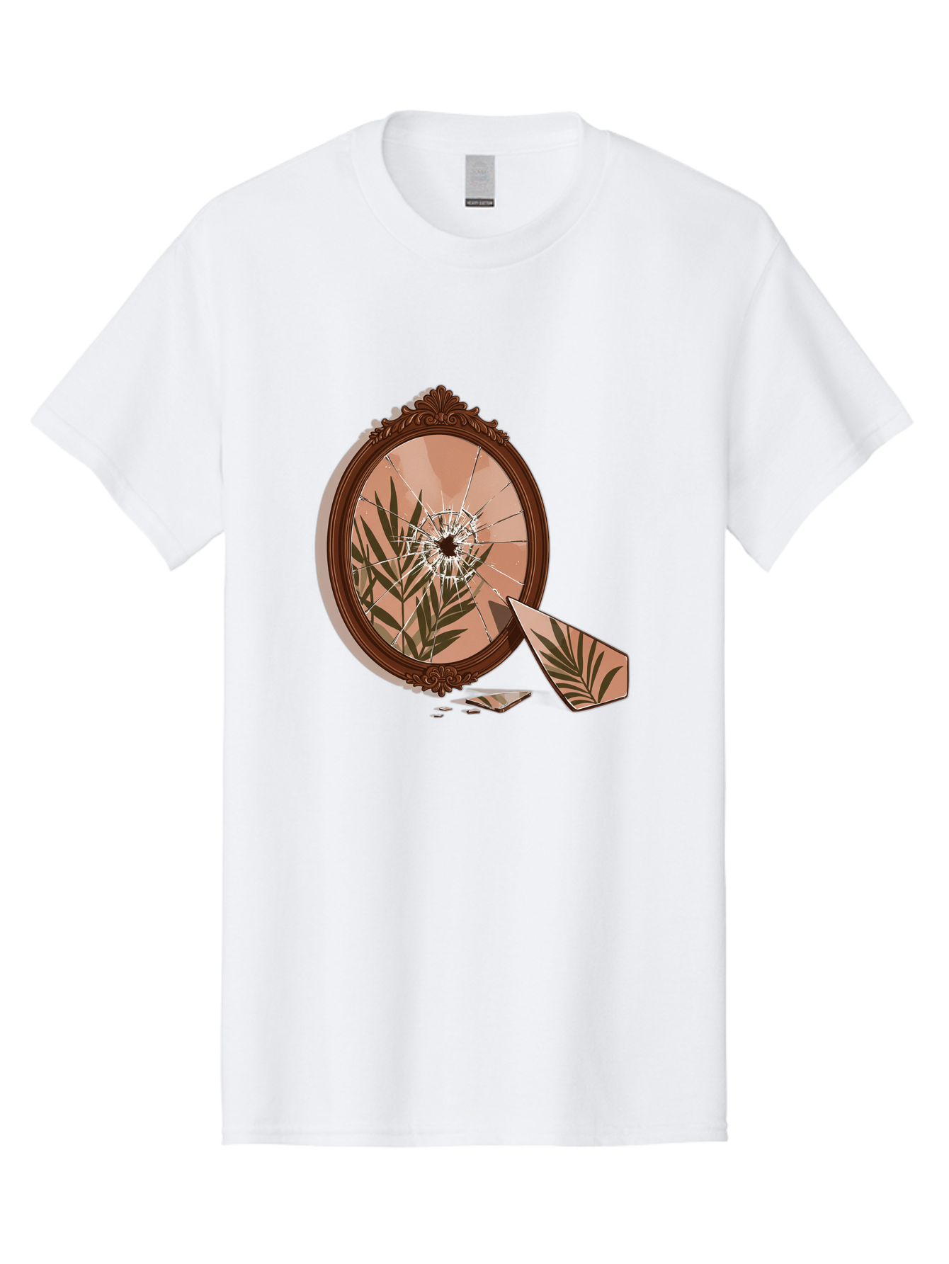 Broken-Mirror-With-Cannabis-Leaf Men'S Graphic Tee, 100% Cotton, Comfortable Casual Summer Wear, Machine Washable, Vintage Camera, Old Camera, Antique Camera, Black Camera, Classic Photography, Photography Equipment, Nostalgic Device, Bak135