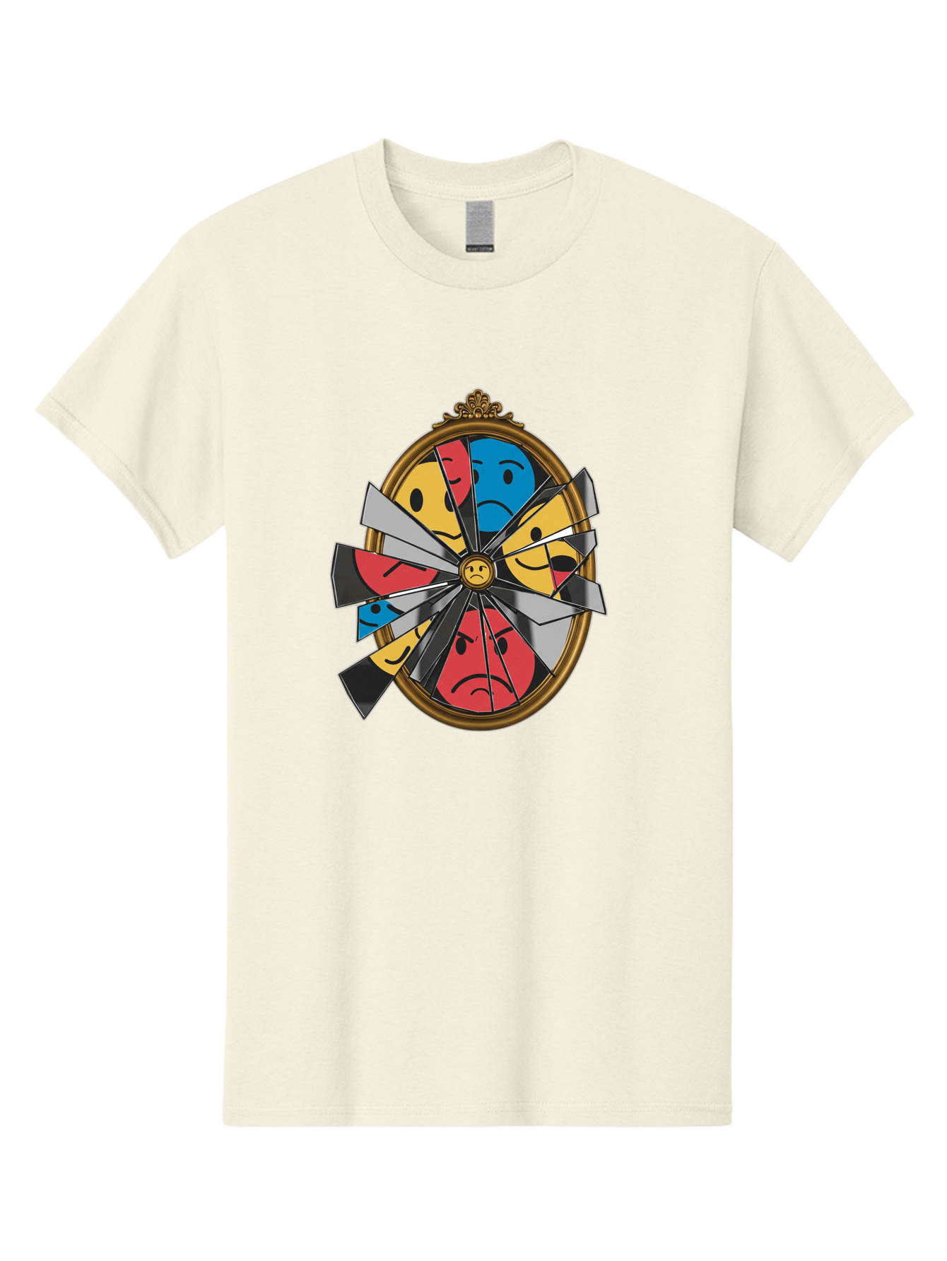 Broken-Mirror-With-Emoticons Men'S Graphic Tee, 100% Cotton, Comfortable Casual Summer Wear, Machine Washable, Vintage Camera, Old Camera, Antique Camera, Black Camera, Classic Photography, Photography Equipment, Nostalgic Device, Film Camera, Bak136