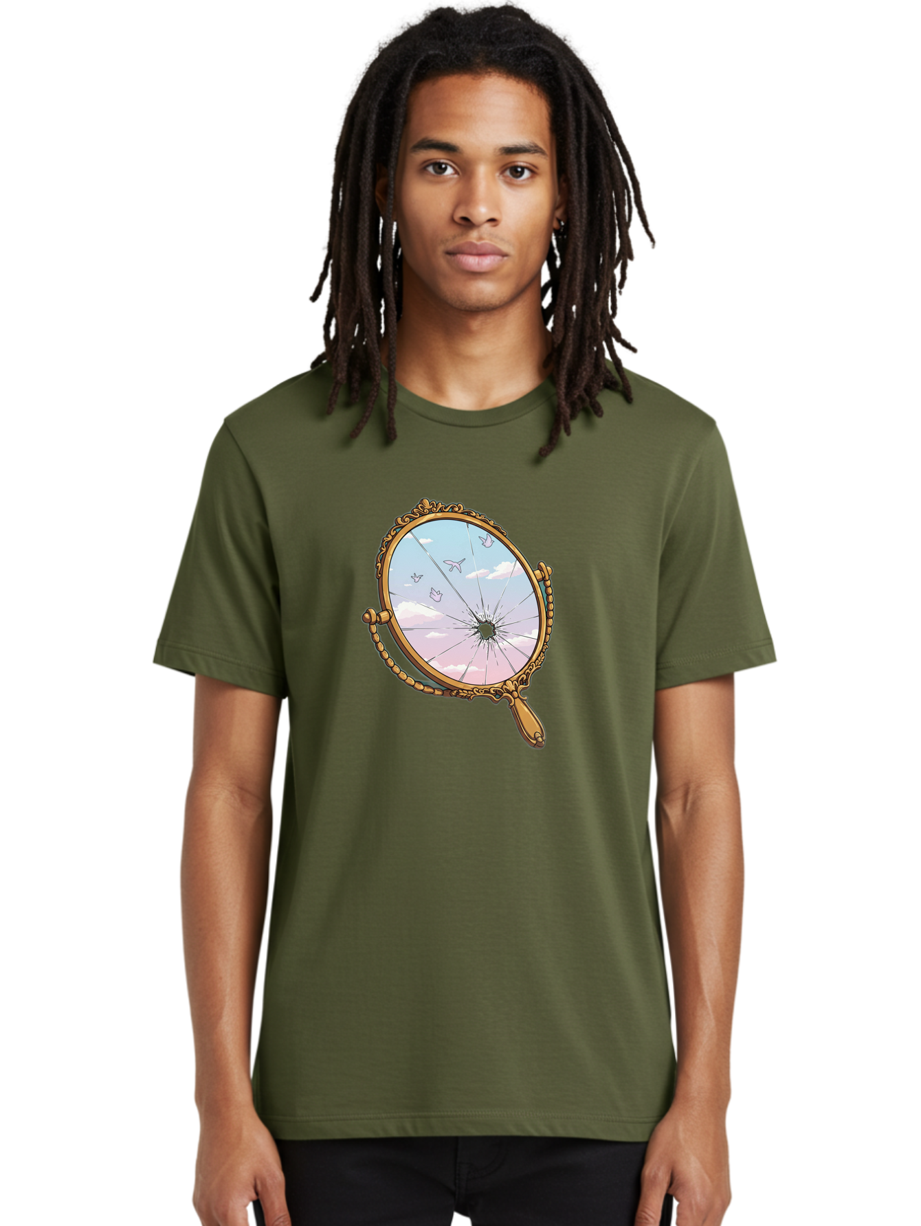 Broken-Mirror Men'S Graphic Tee, 100% Cotton, Comfortable Casual Summer Wear, Machine Washable, Vintage Camera, Old Camera, Antique Camera, Black Camera, Classic Photography, Photography Equipment, Nostalgic Device, Film Camera, Camera Art Bak137